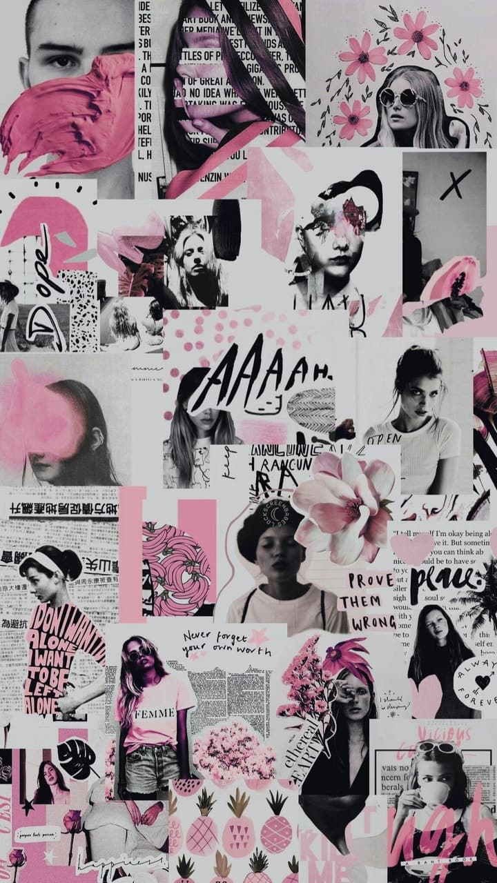 Pink Aesthetic Collage Wallpapers