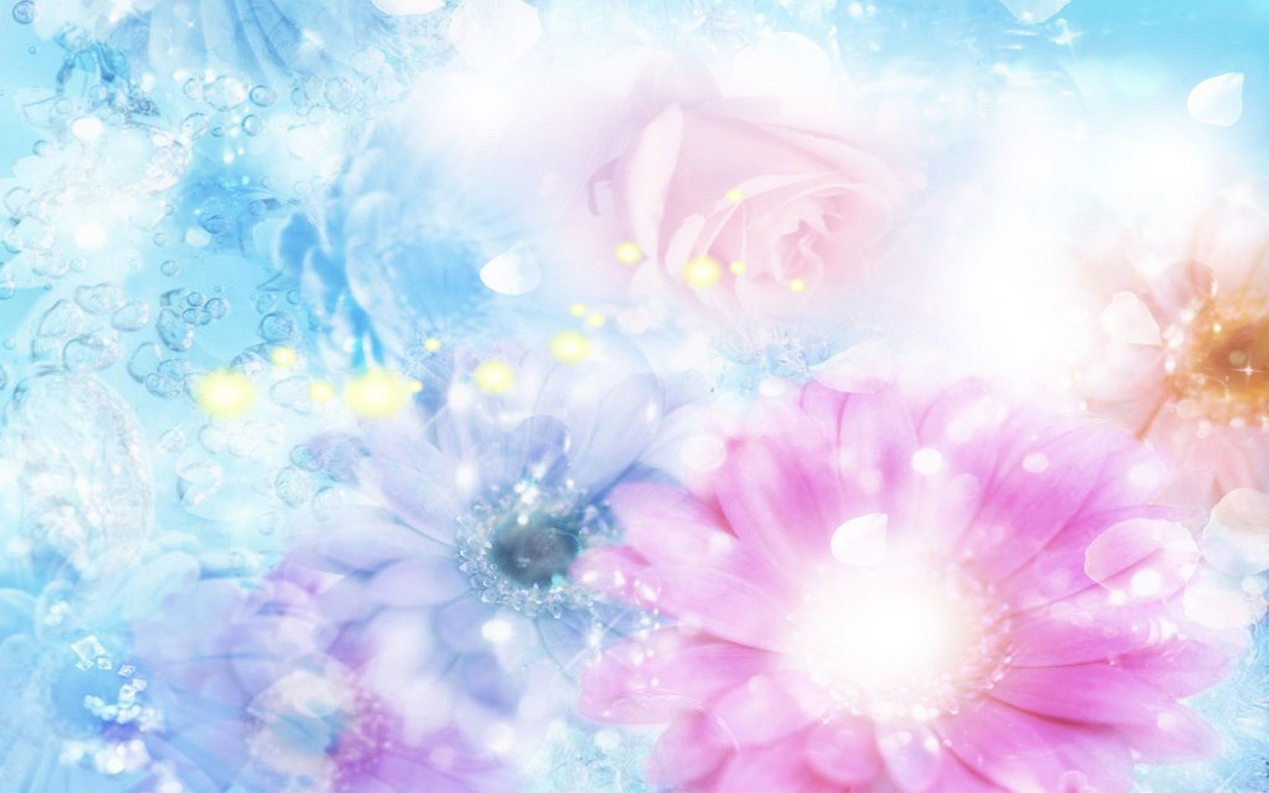 Pink And Blue Flowers Wallpapers