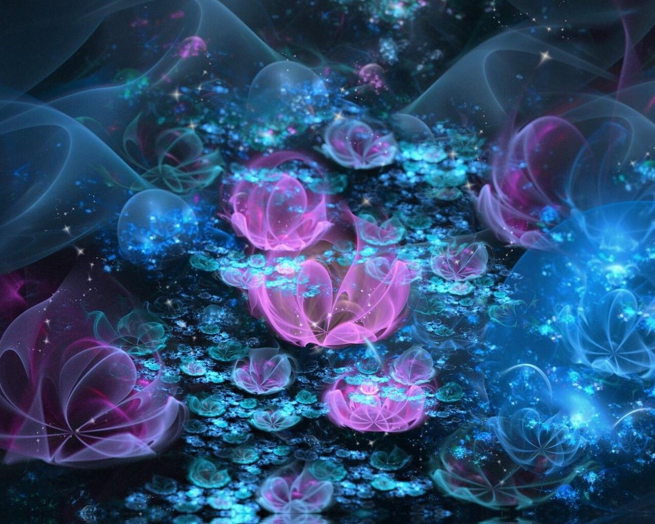 Pink And Blue Flowers Wallpapers