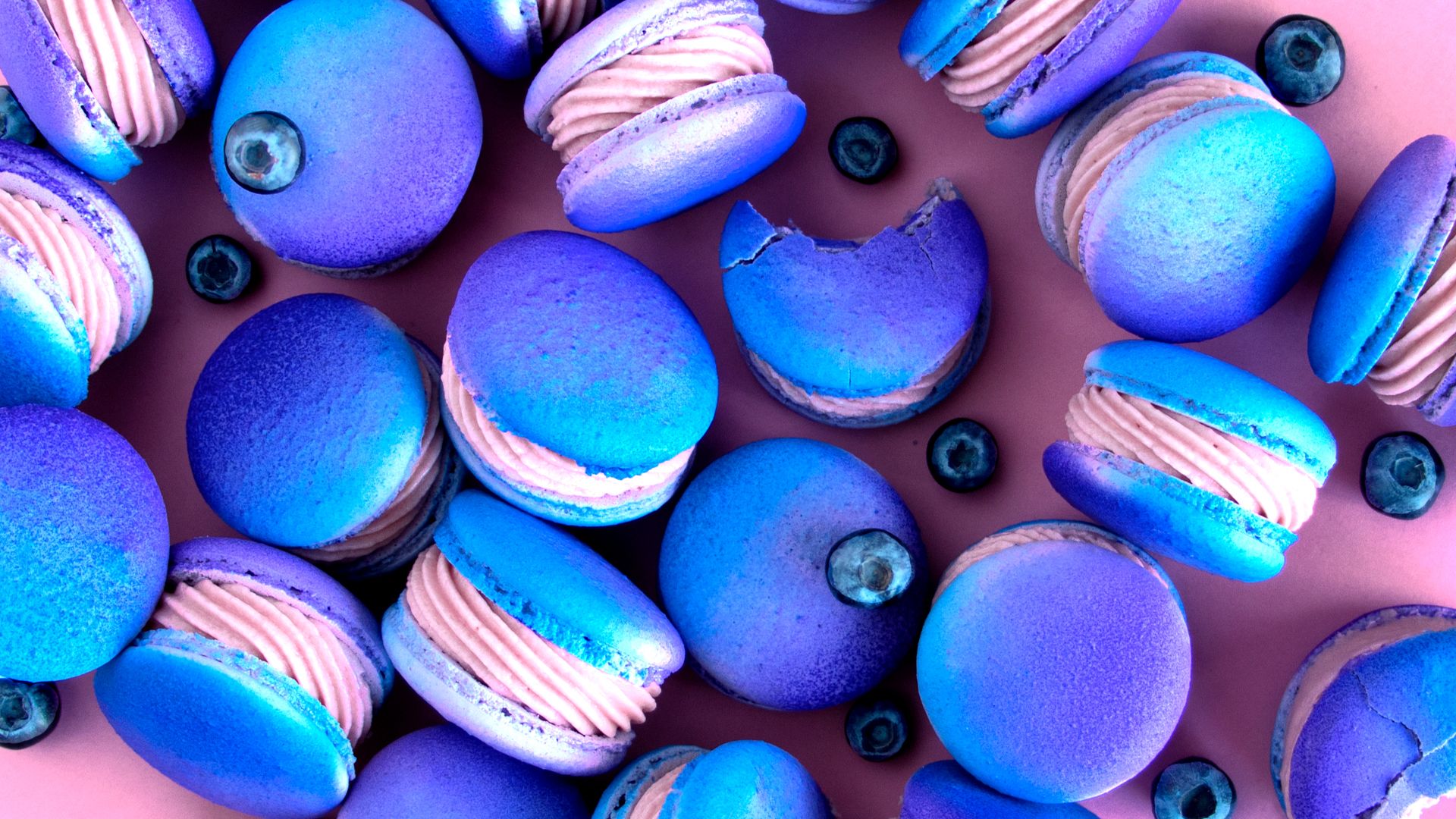 Pink And Blue Macaroon Wallpapers