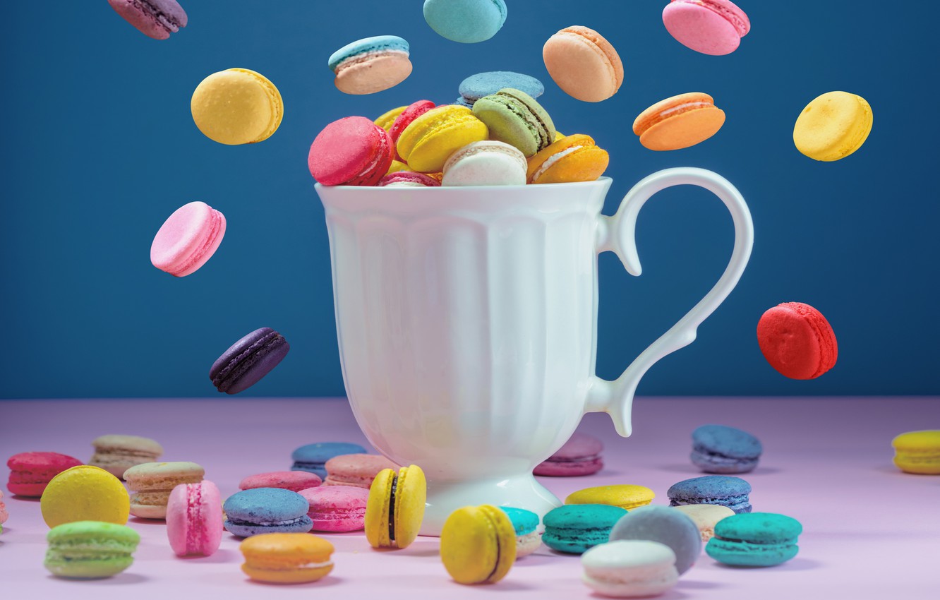 Pink And Blue Macaroon Wallpapers
