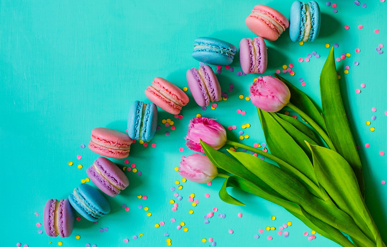 Pink And Blue Macaroon Wallpapers