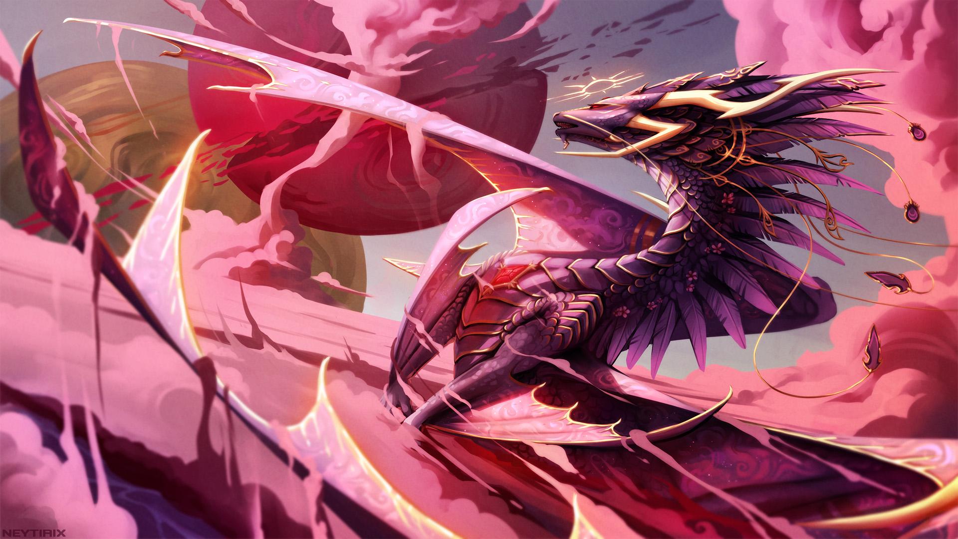 Pink And Purple Dragon Wallpapers