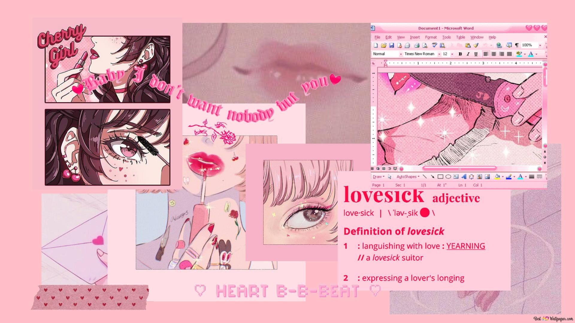 Pink Anime Aesthetic Desktop Wallpapers