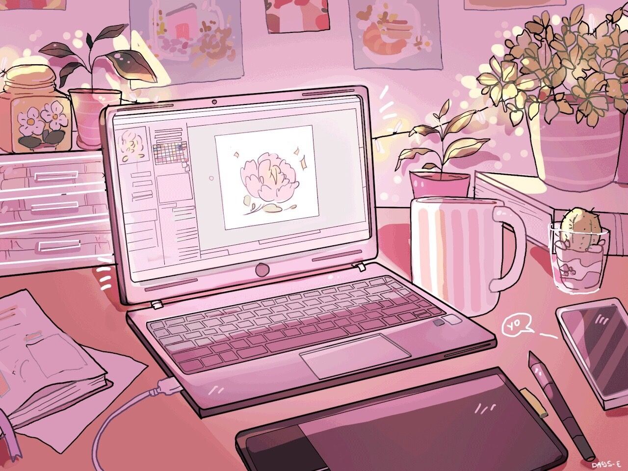 Pink Anime Aesthetic Wallpapers