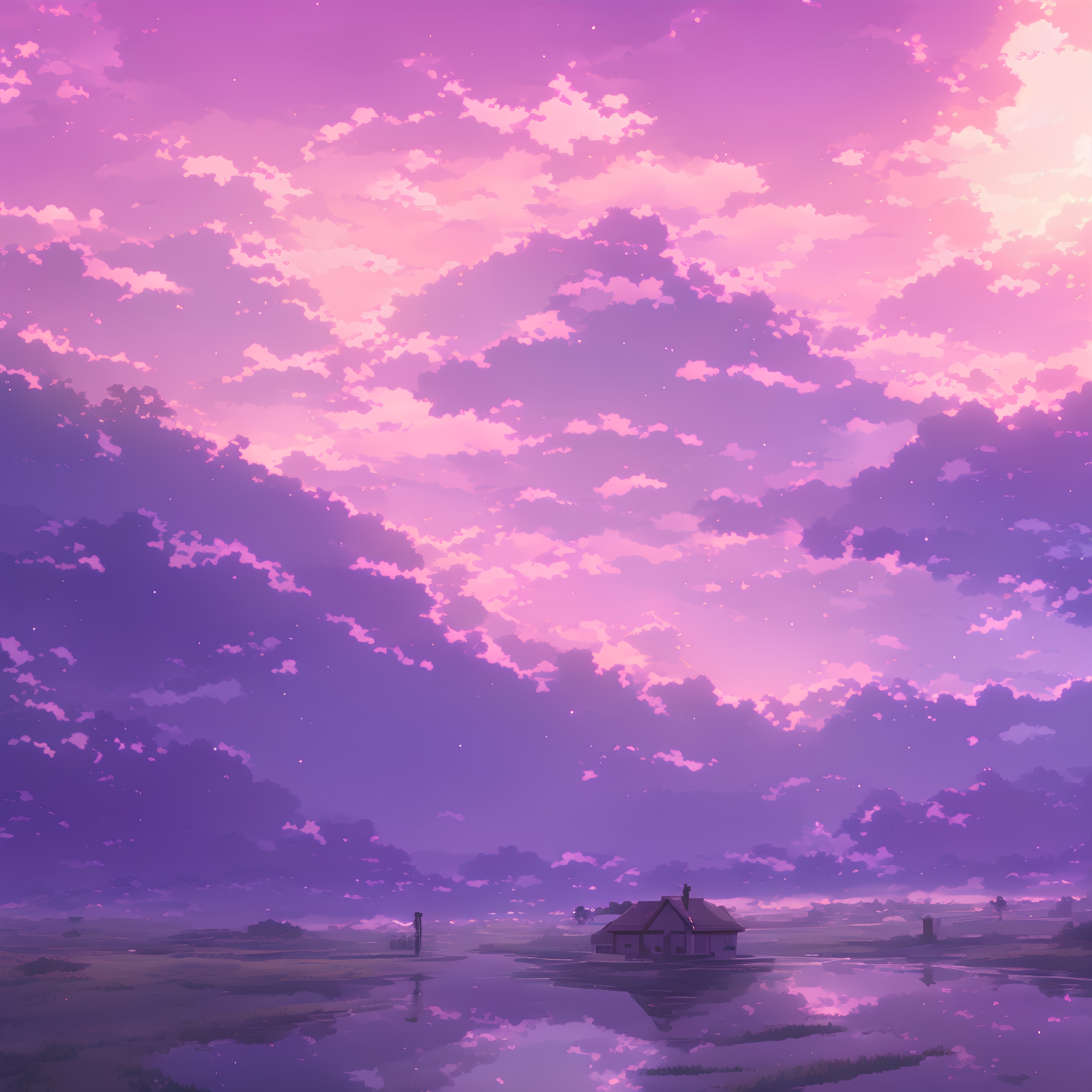 Pink Anime Scenery Wallpapers