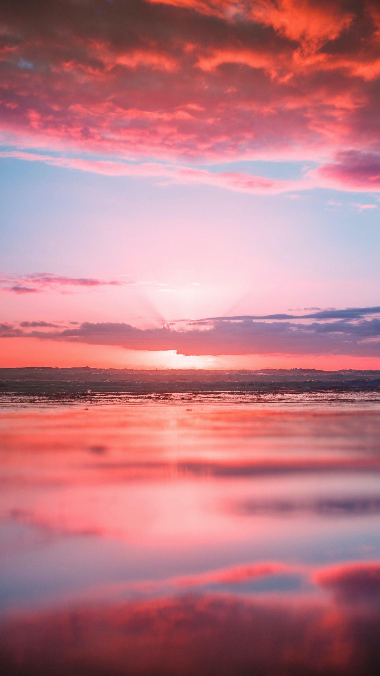 Pink Beach Sunset Iphone Wallpapers