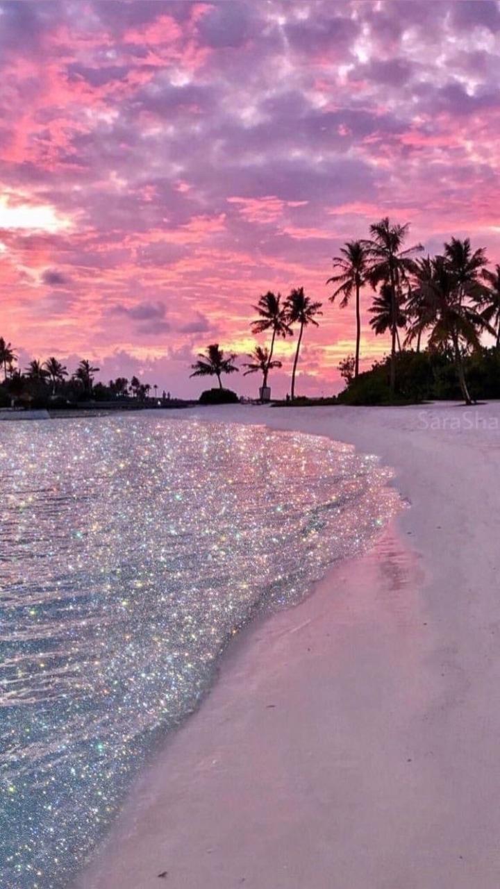 Pink Beach Sunset Iphone Wallpapers