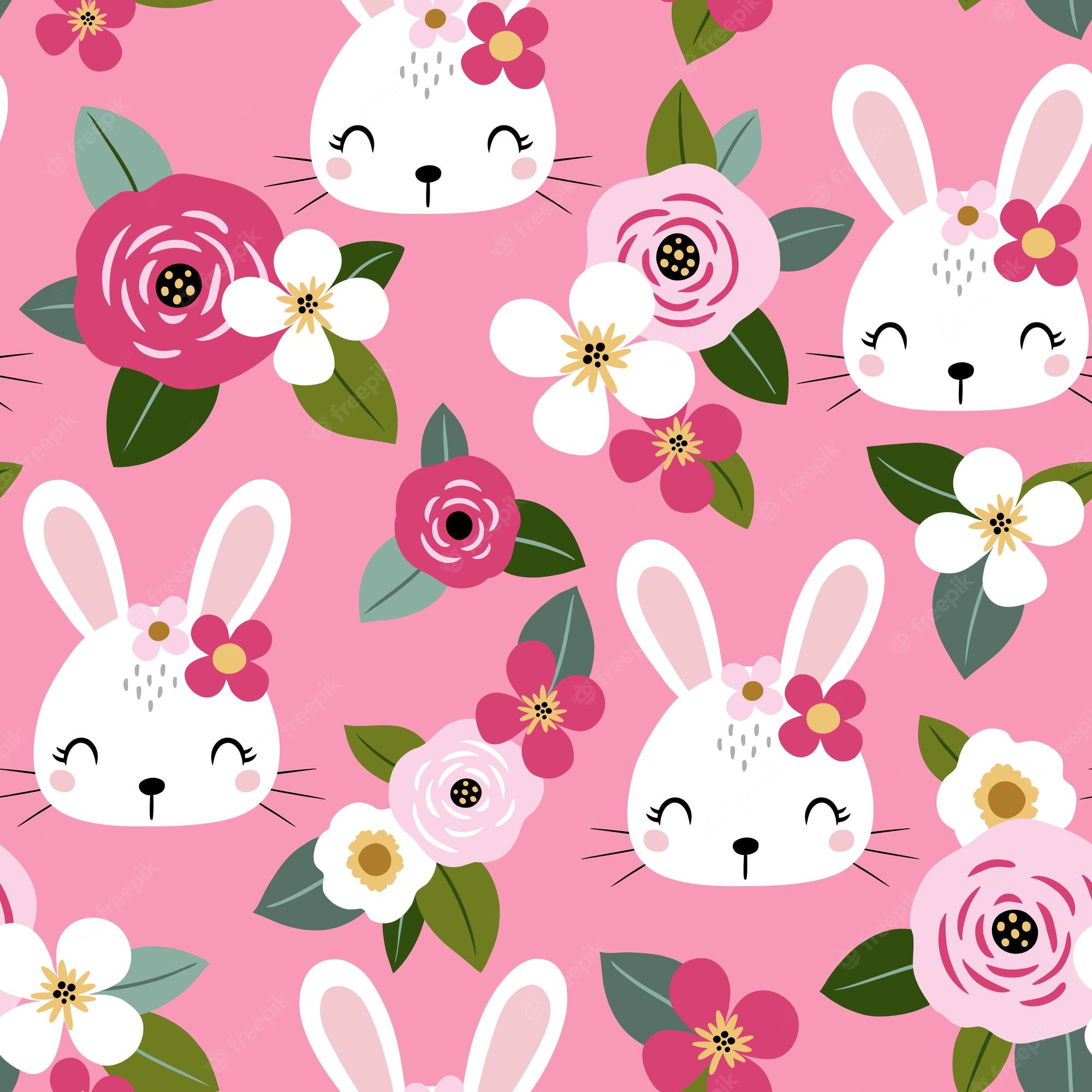 Pink Bunny Kawaii Rabbit Wallpapers