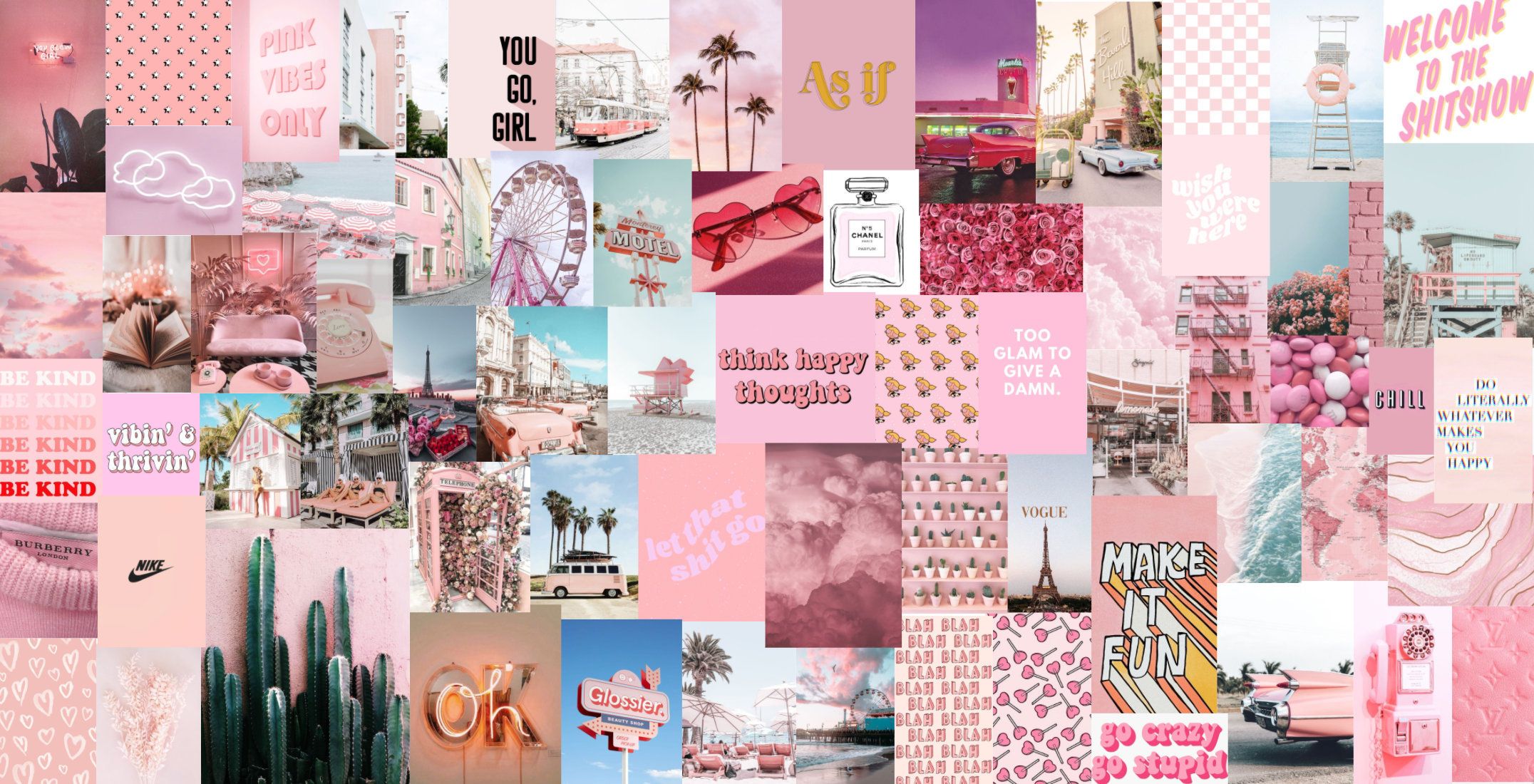 Pink Collage Desktop Wallpapers