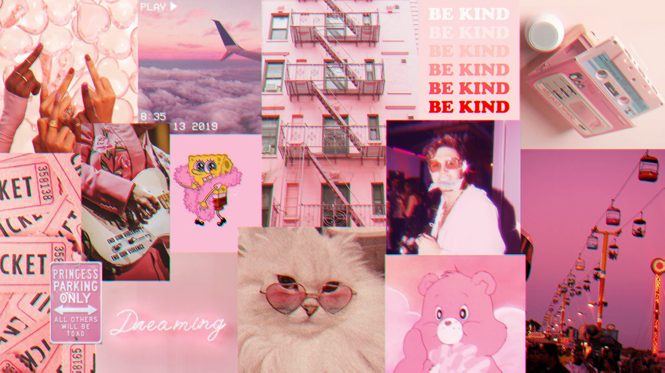 Pink Collage Desktop Wallpapers