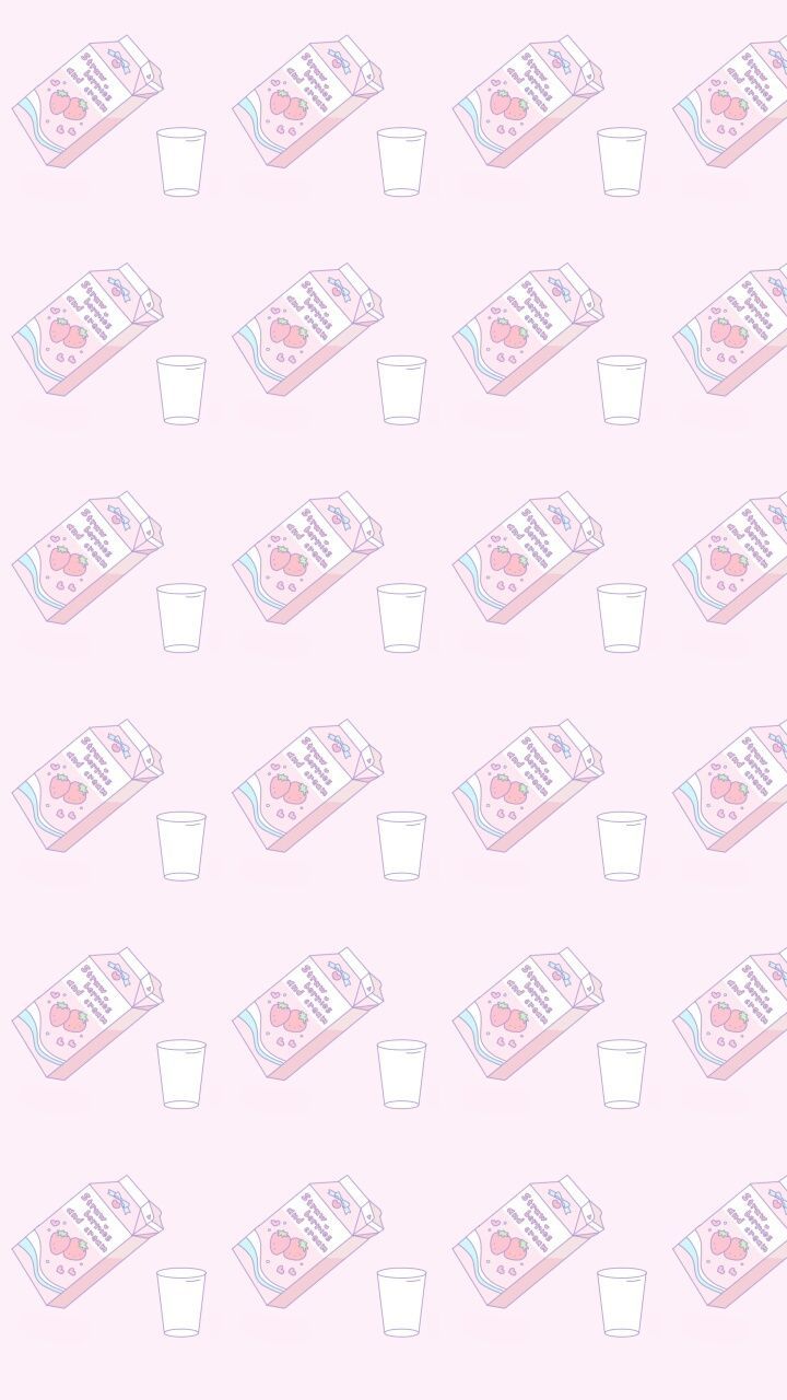 Pink Cow Strawberry Milk Kawaii Wallpapers