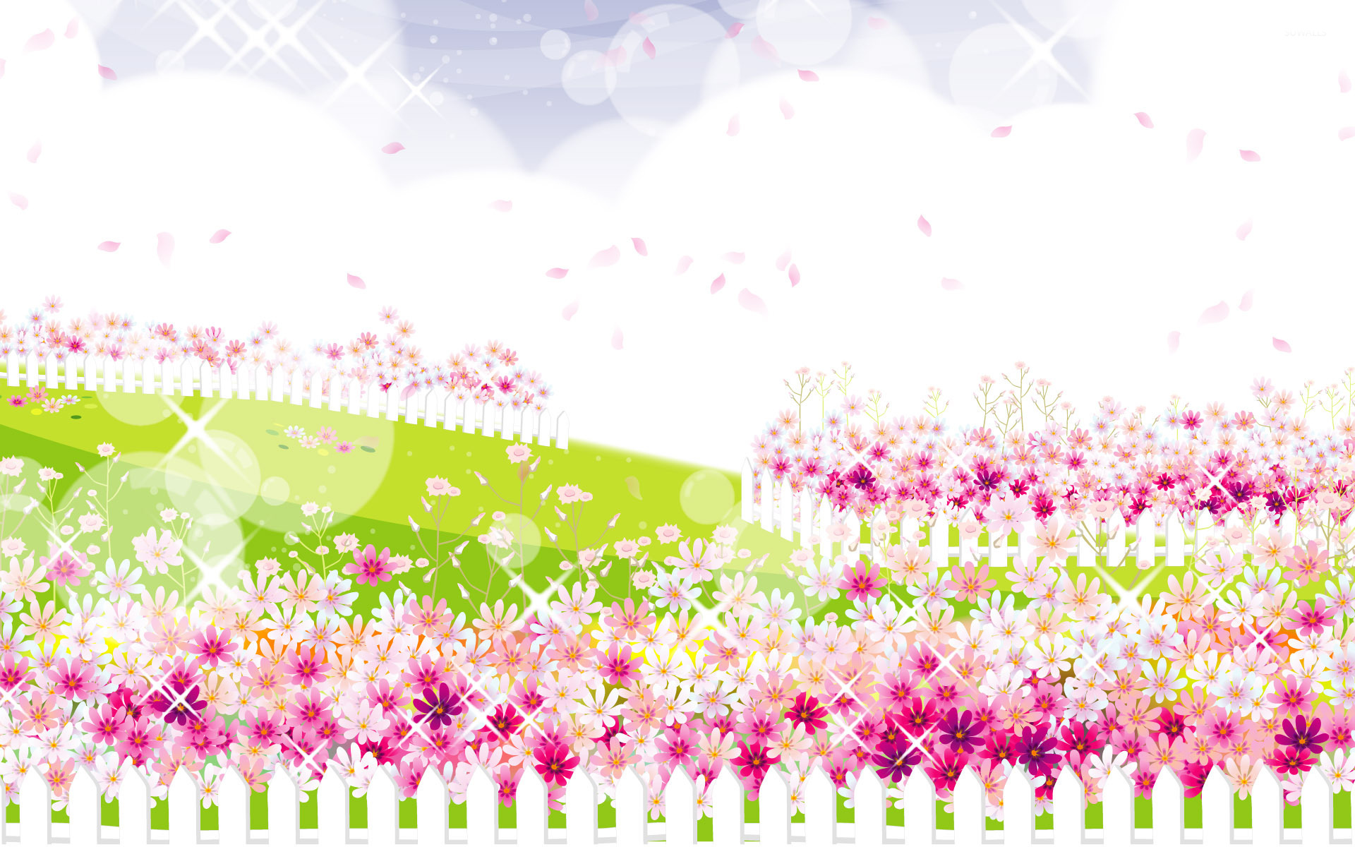 Pink Flower Cartoon Wallpapers