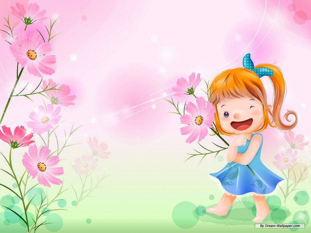 Pink Flower Cartoon Wallpapers