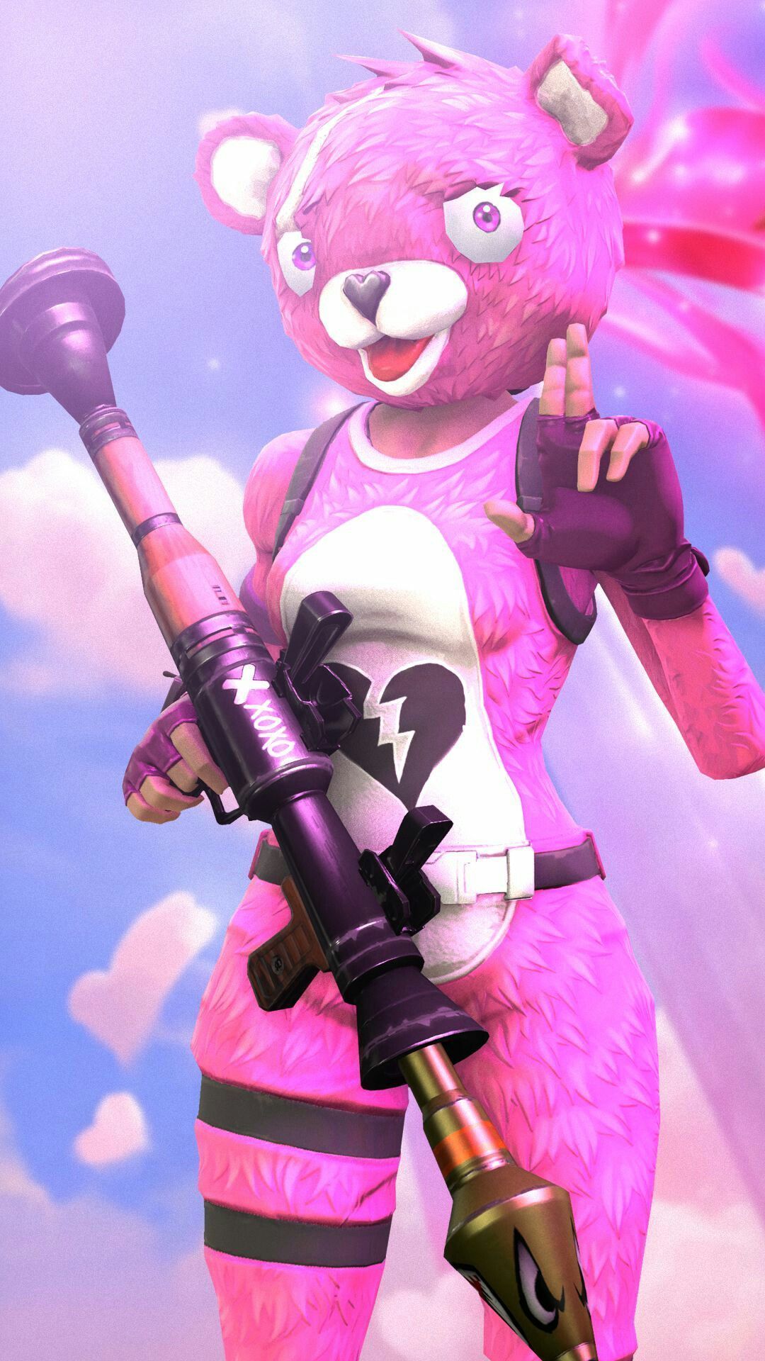 Pink Fortnite Bear Wallpapers