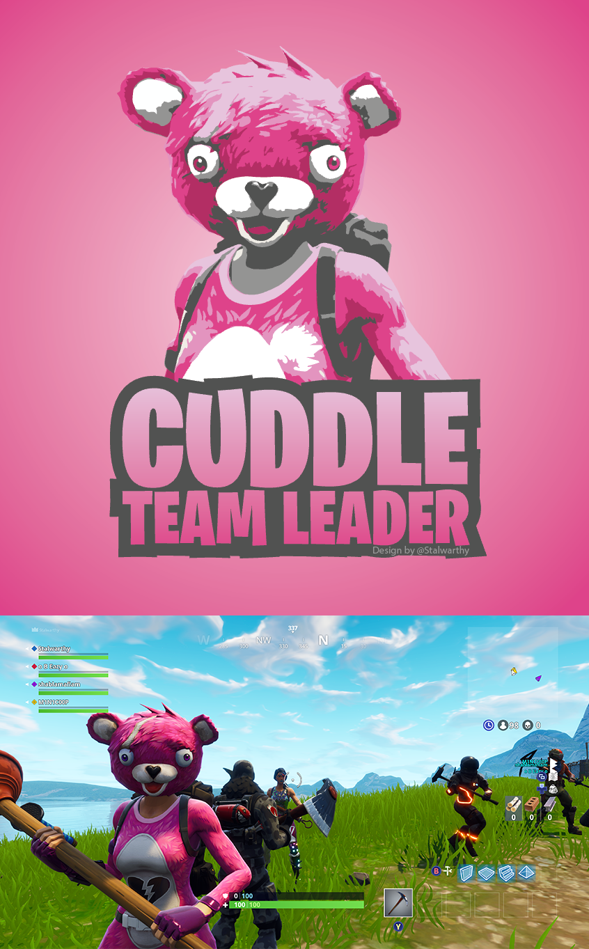 Pink Fortnite Bear Wallpapers