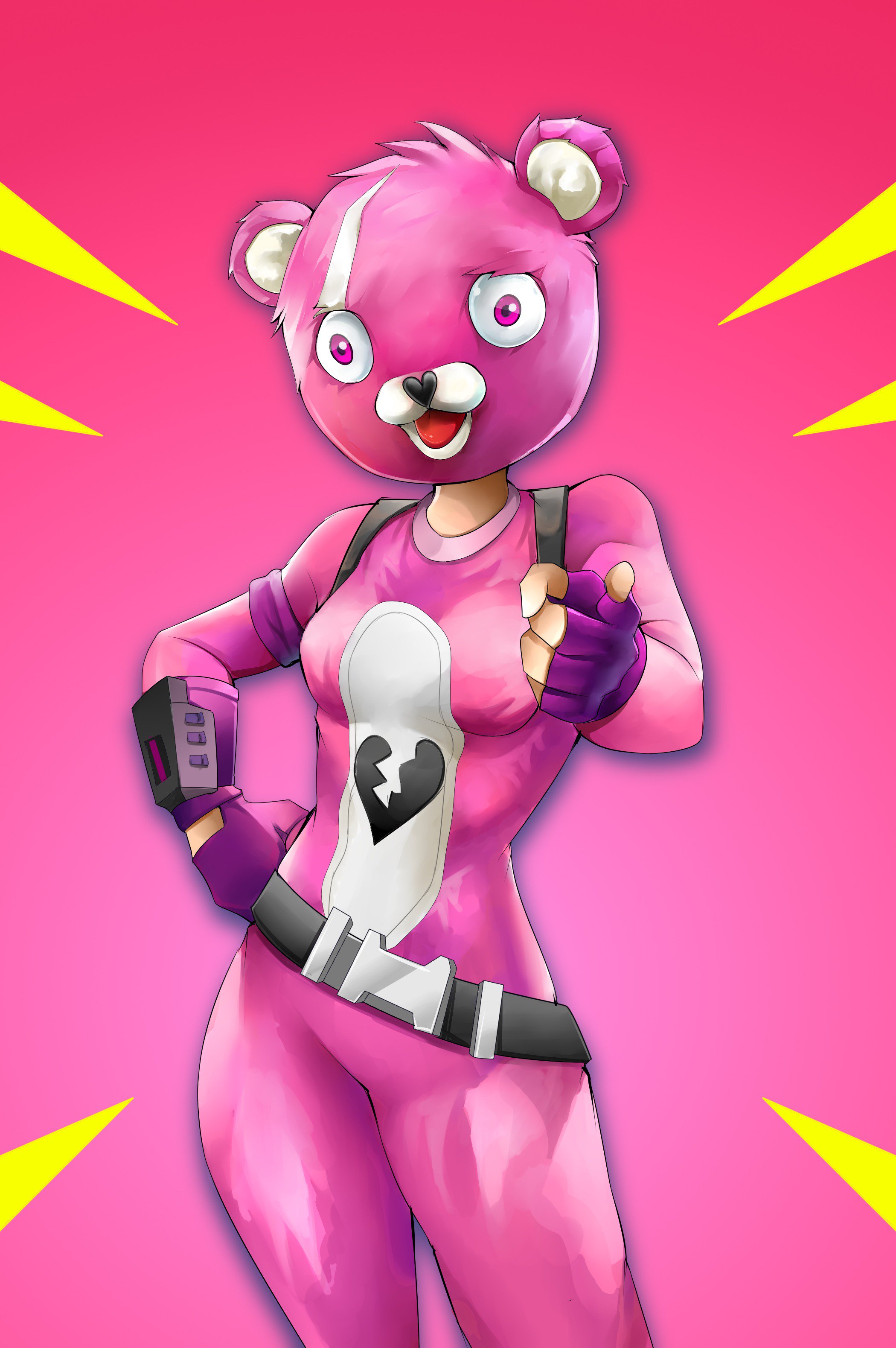 Pink Fortnite Bear Wallpapers