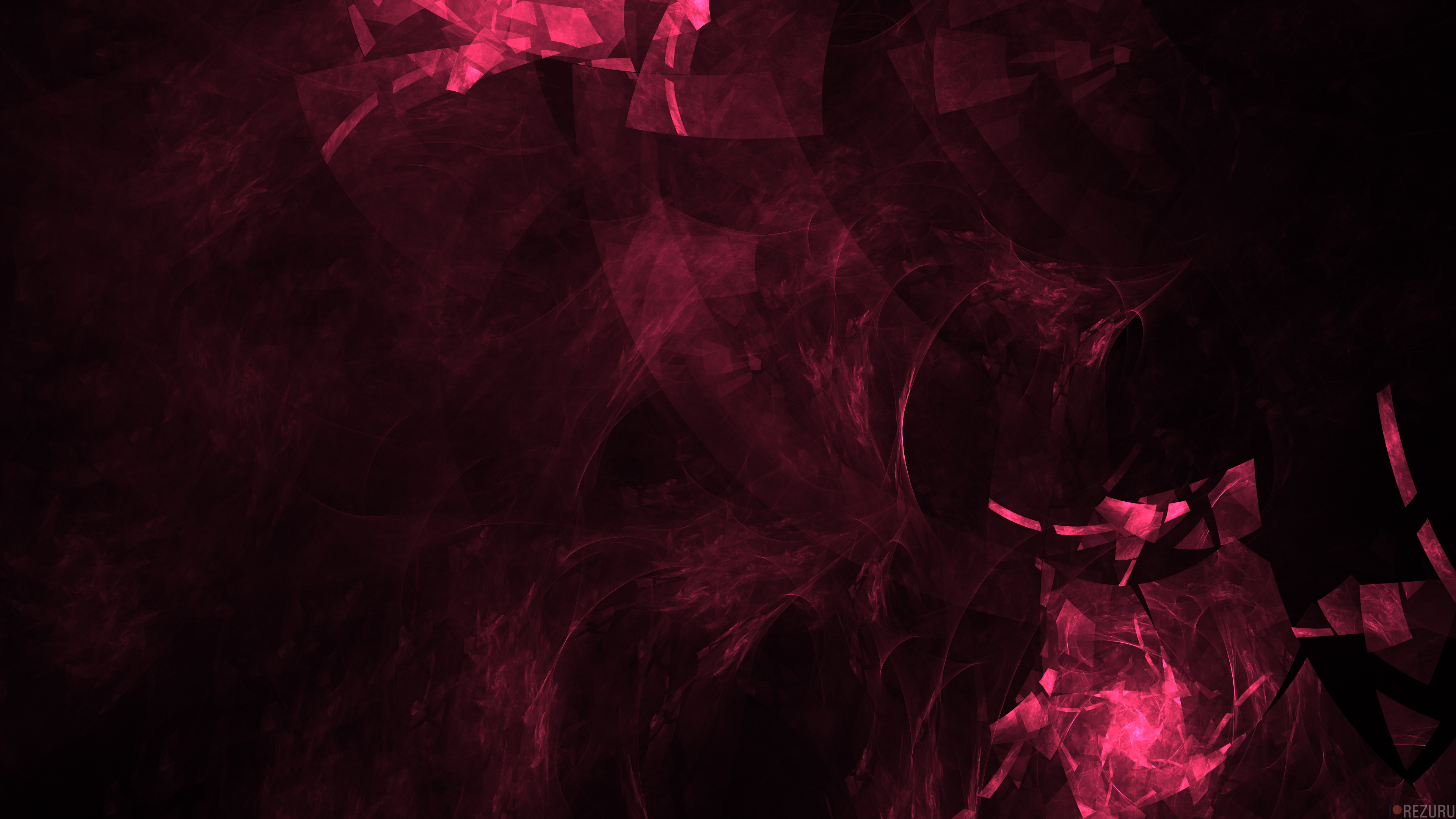 Pink Fractal On A Black Background