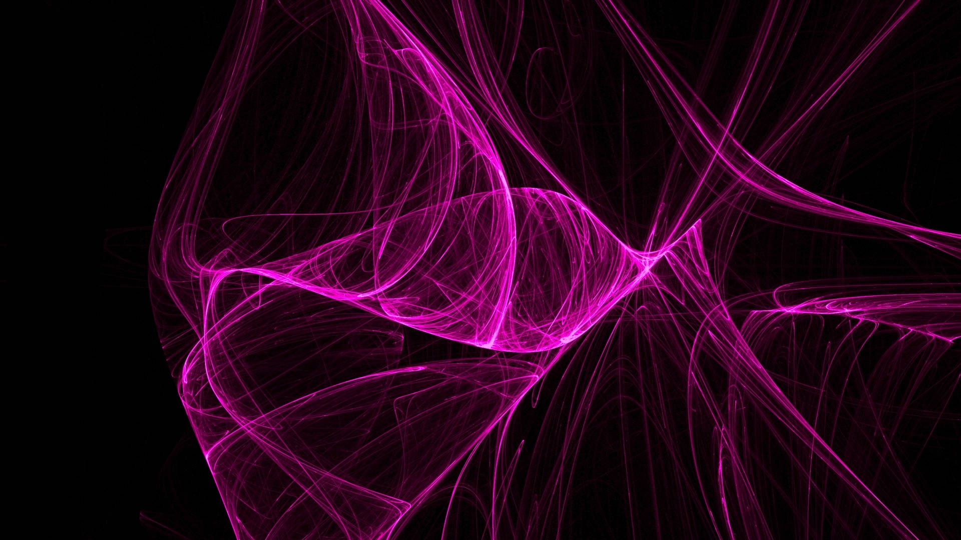 Pink Fractal On A Black Background