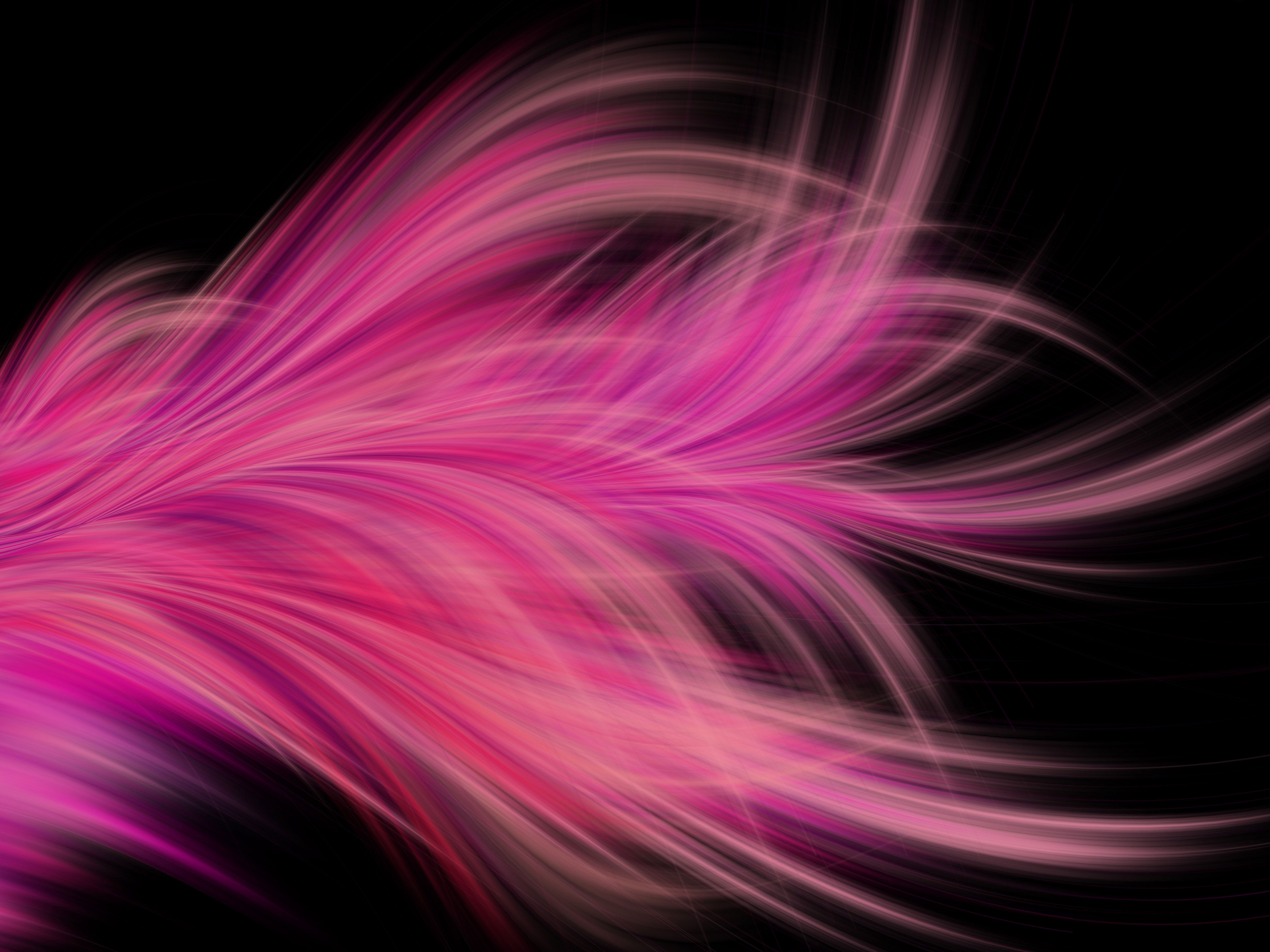 Pink Fractal On A Black Background