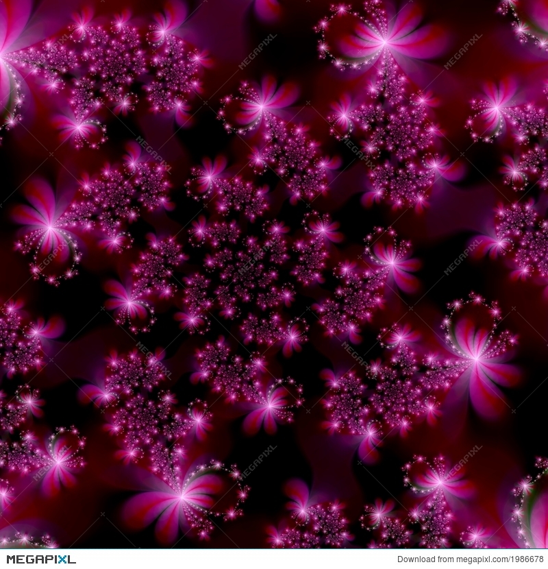 Pink Fractal On A Black Background