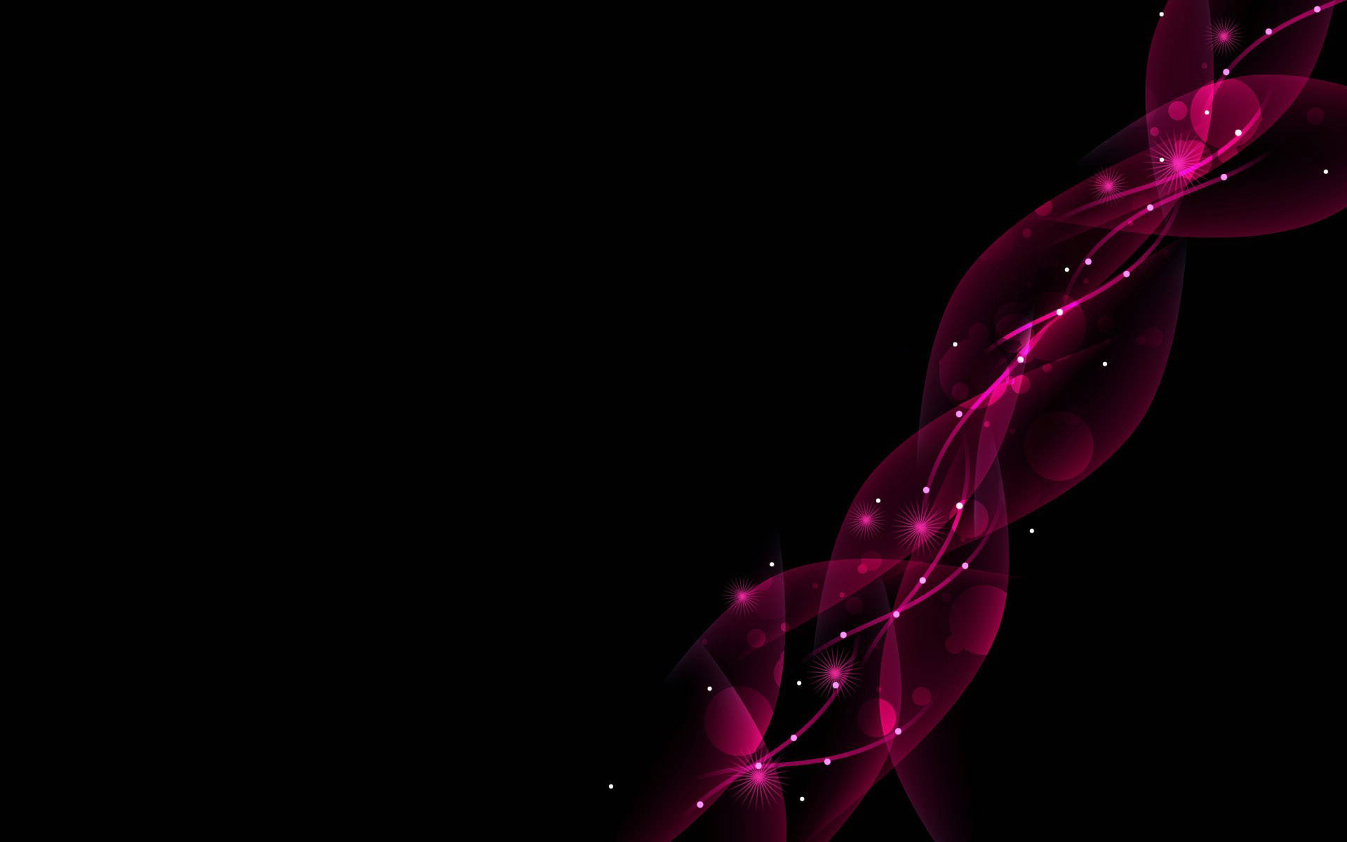 Pink Fractal On A Black Background