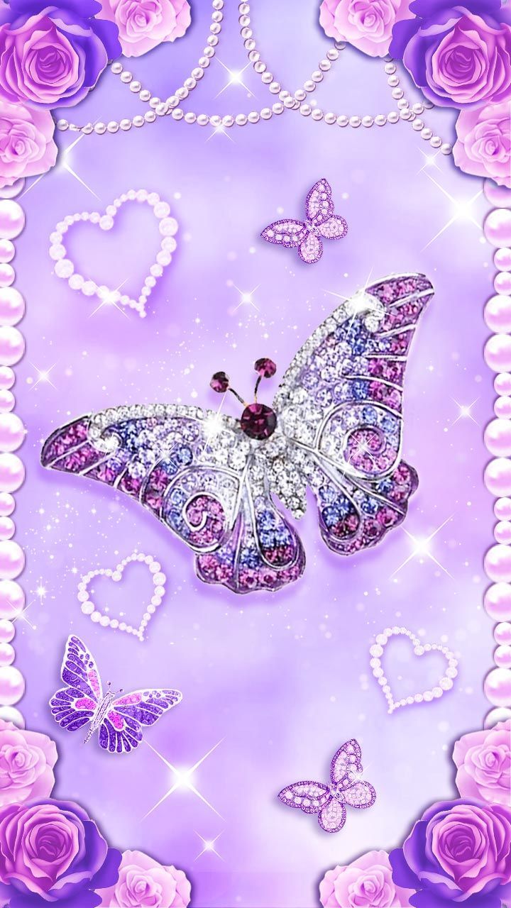 Pink Glitter Butterfly Wallpapers