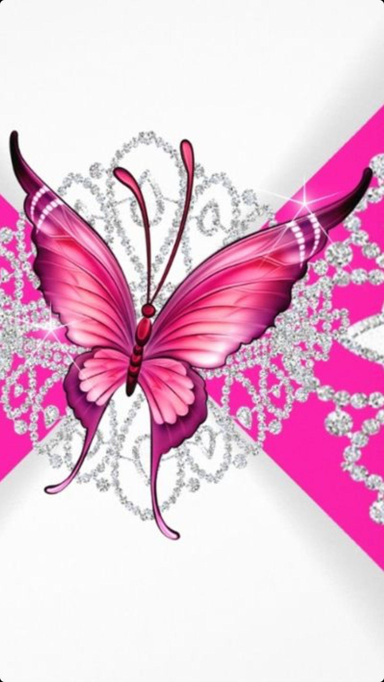 Pink Glitter Butterfly Wallpapers