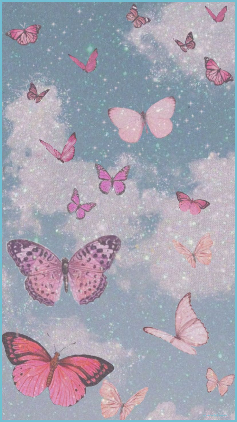 Pink Glitter Butterfly Wallpapers