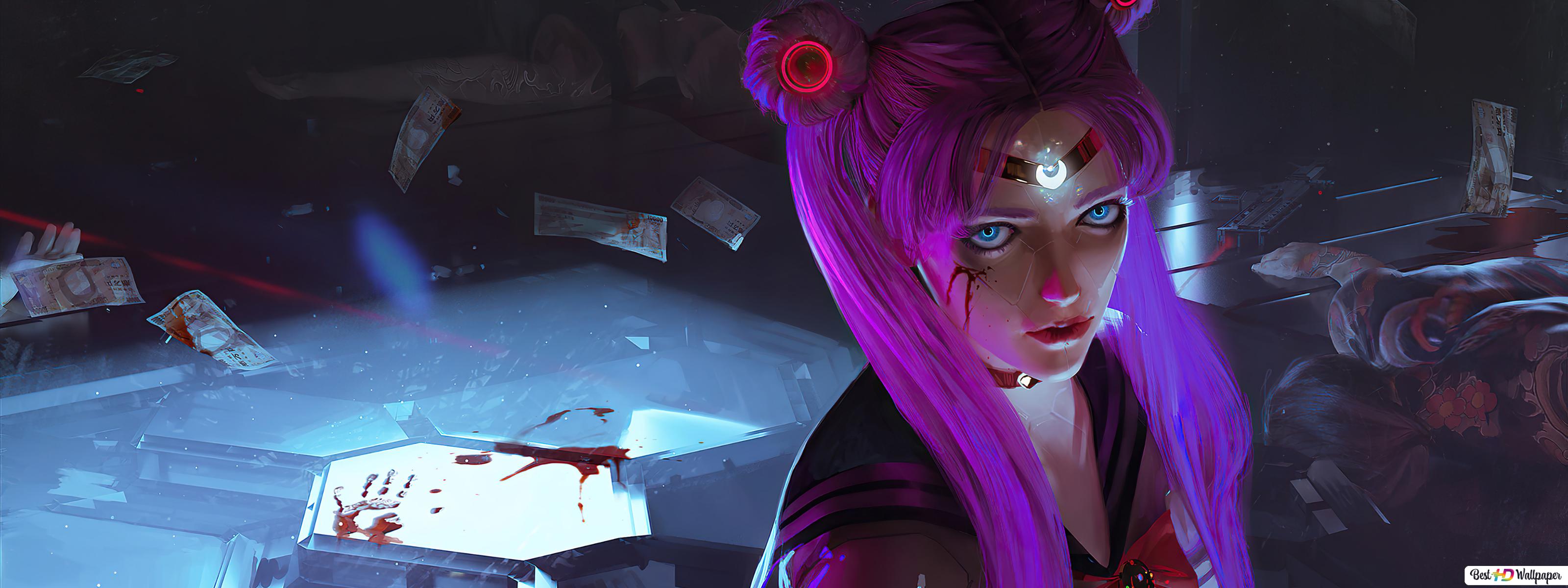 Pink Hair Cyborg Girl Wallpapers