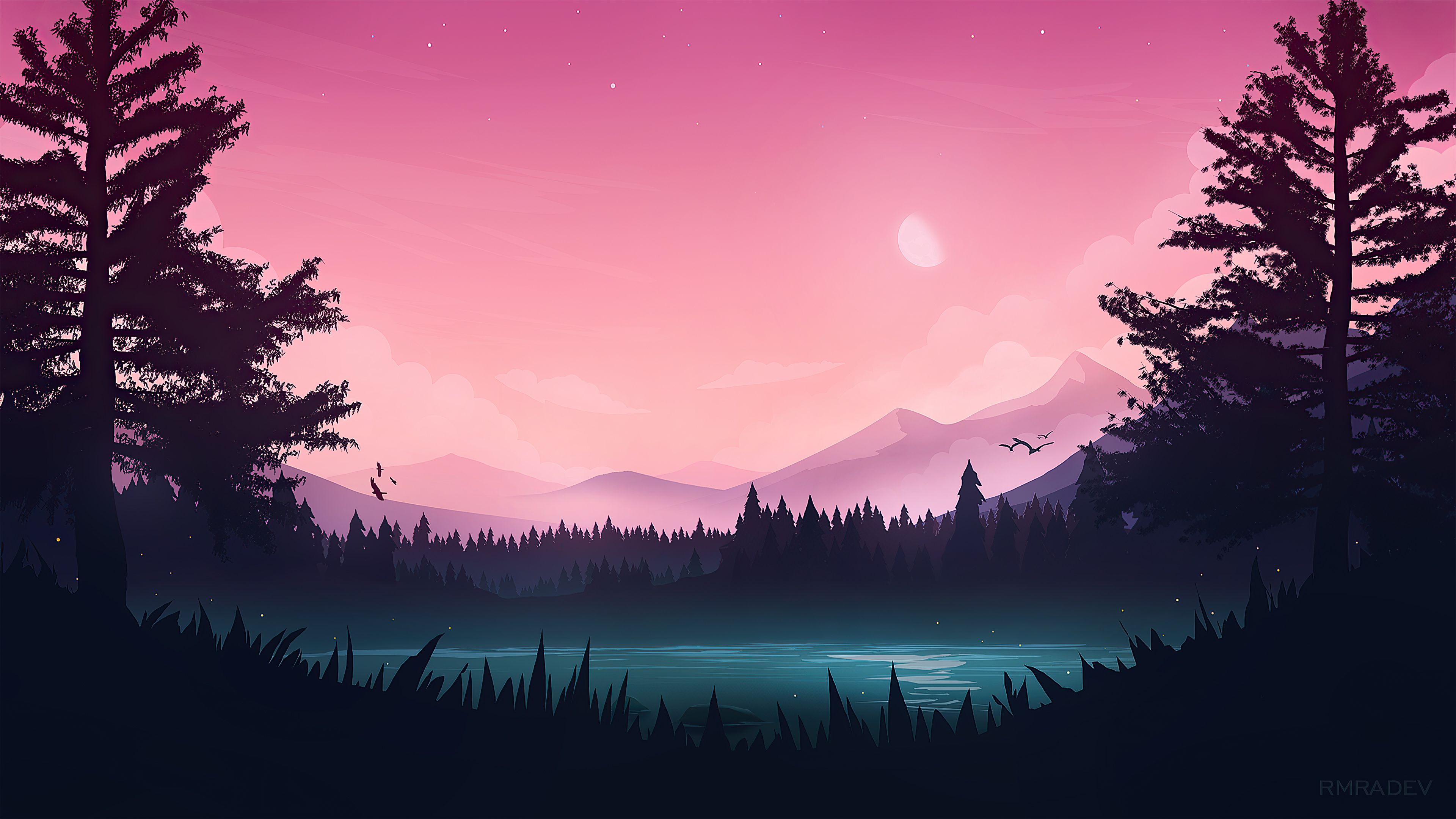 Pink Lake 8K Wallpapers