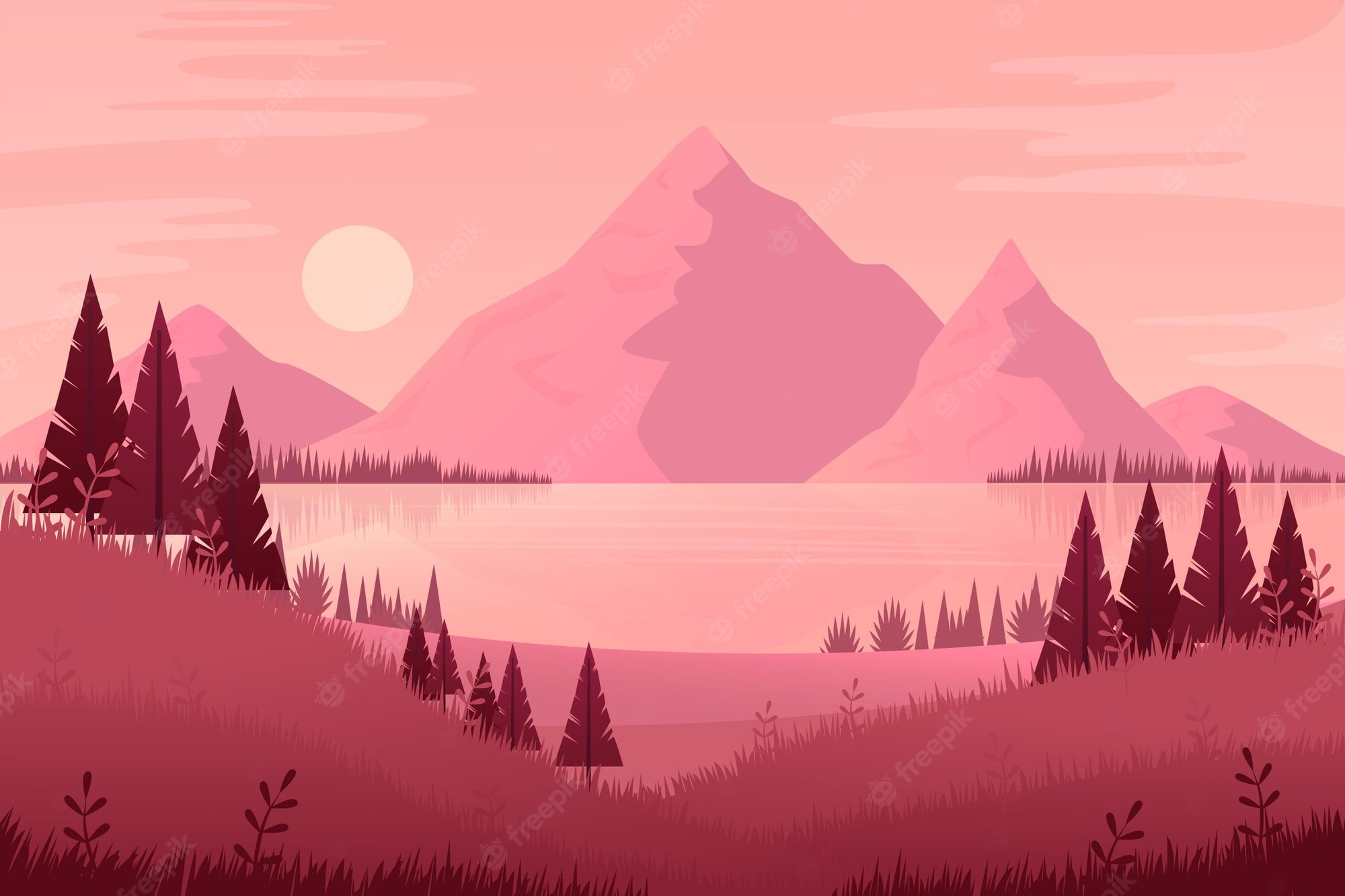 Pink Landscape Wallpapers