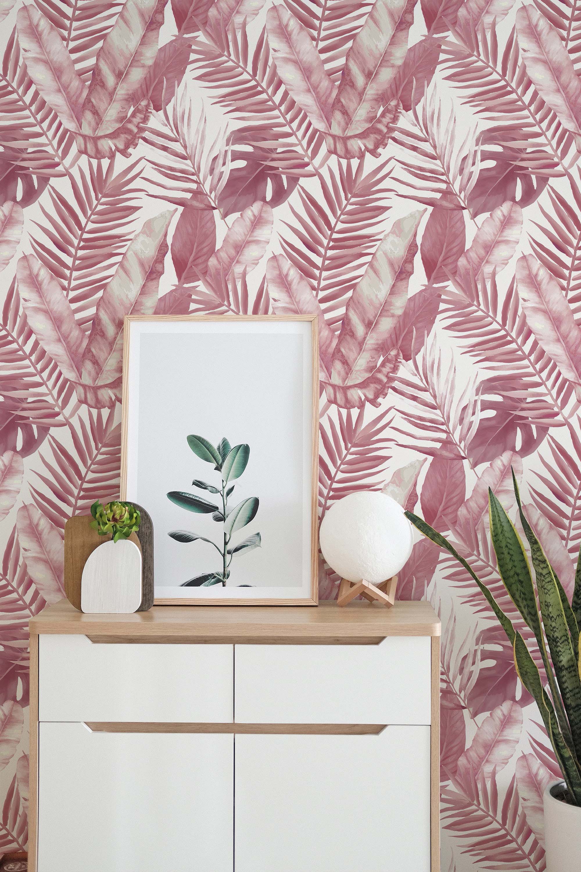 Pink Palm Leaf Wallpapers