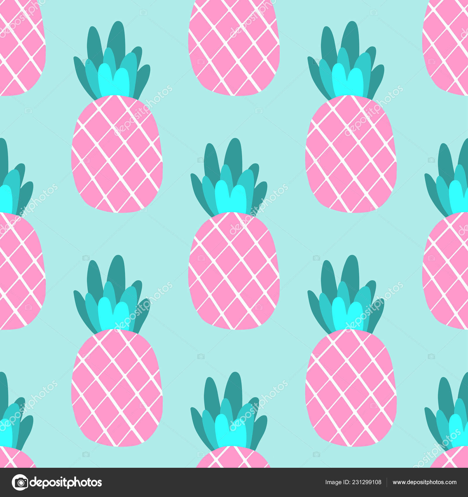 Pink Pineapple Pattern Wallpapers