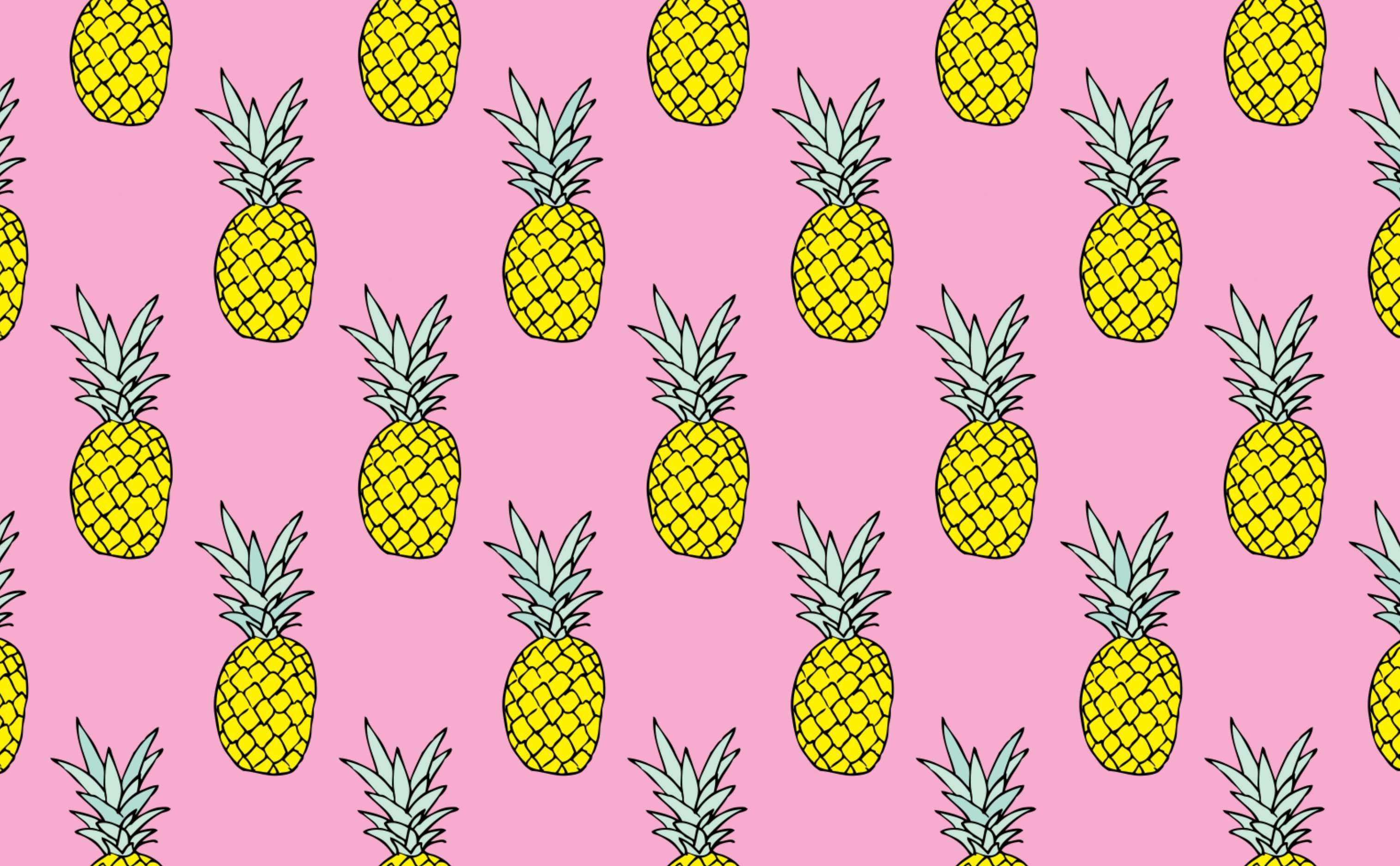 Pink Pineapple Pattern Wallpapers