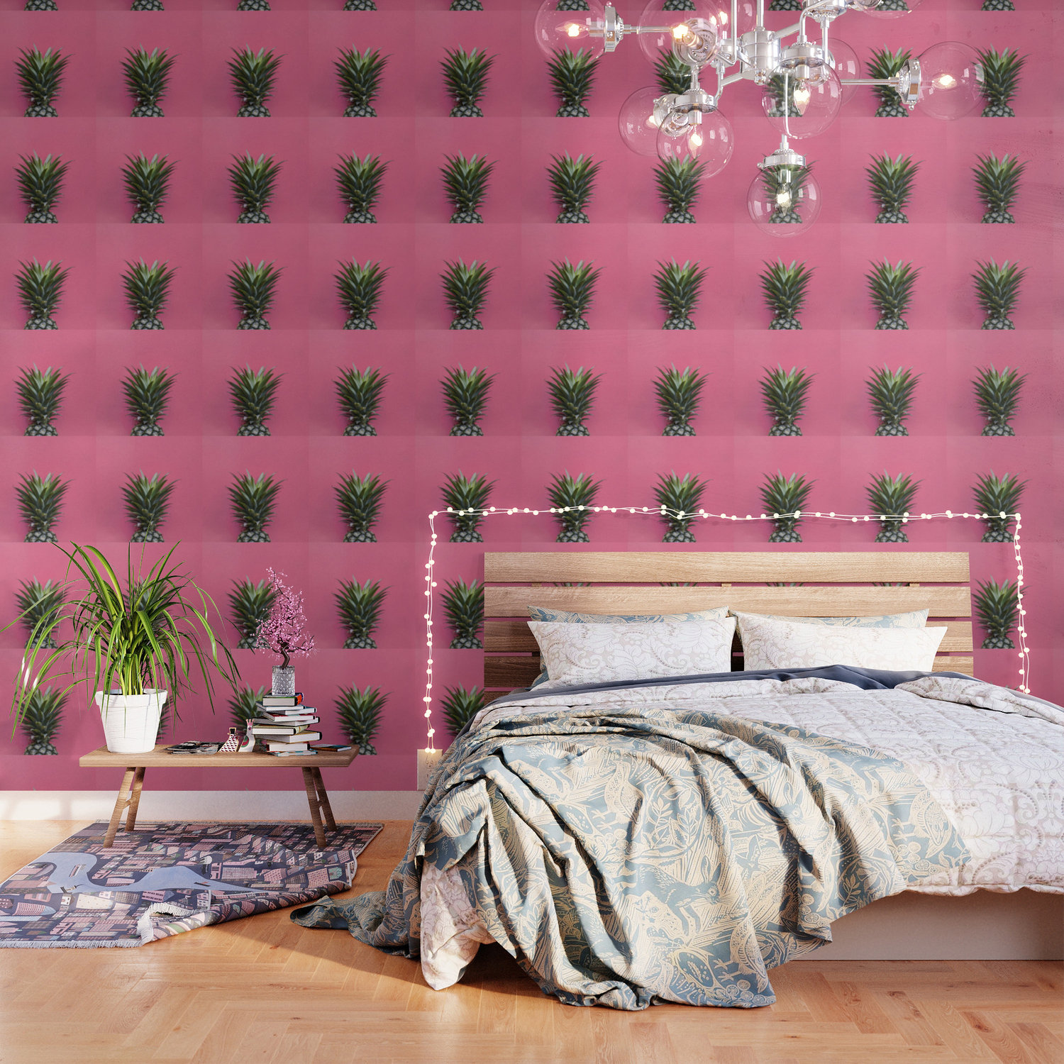 Pink Pineapple Pattern Wallpapers