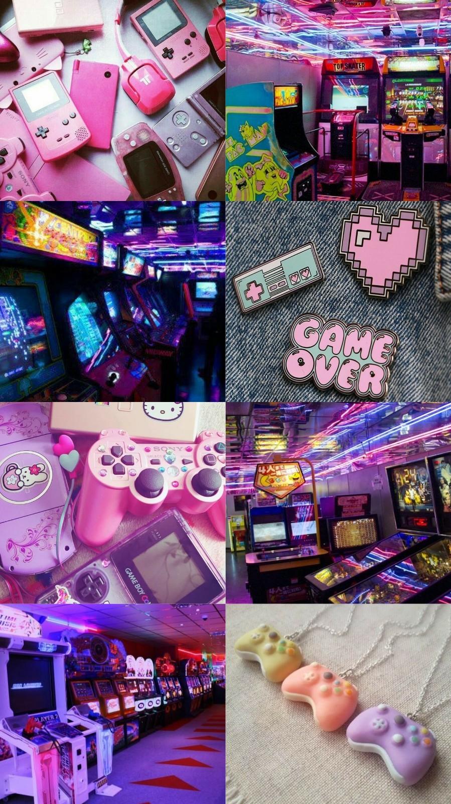 Pink Retro Gamer Girl Aesthetic Wallpapers