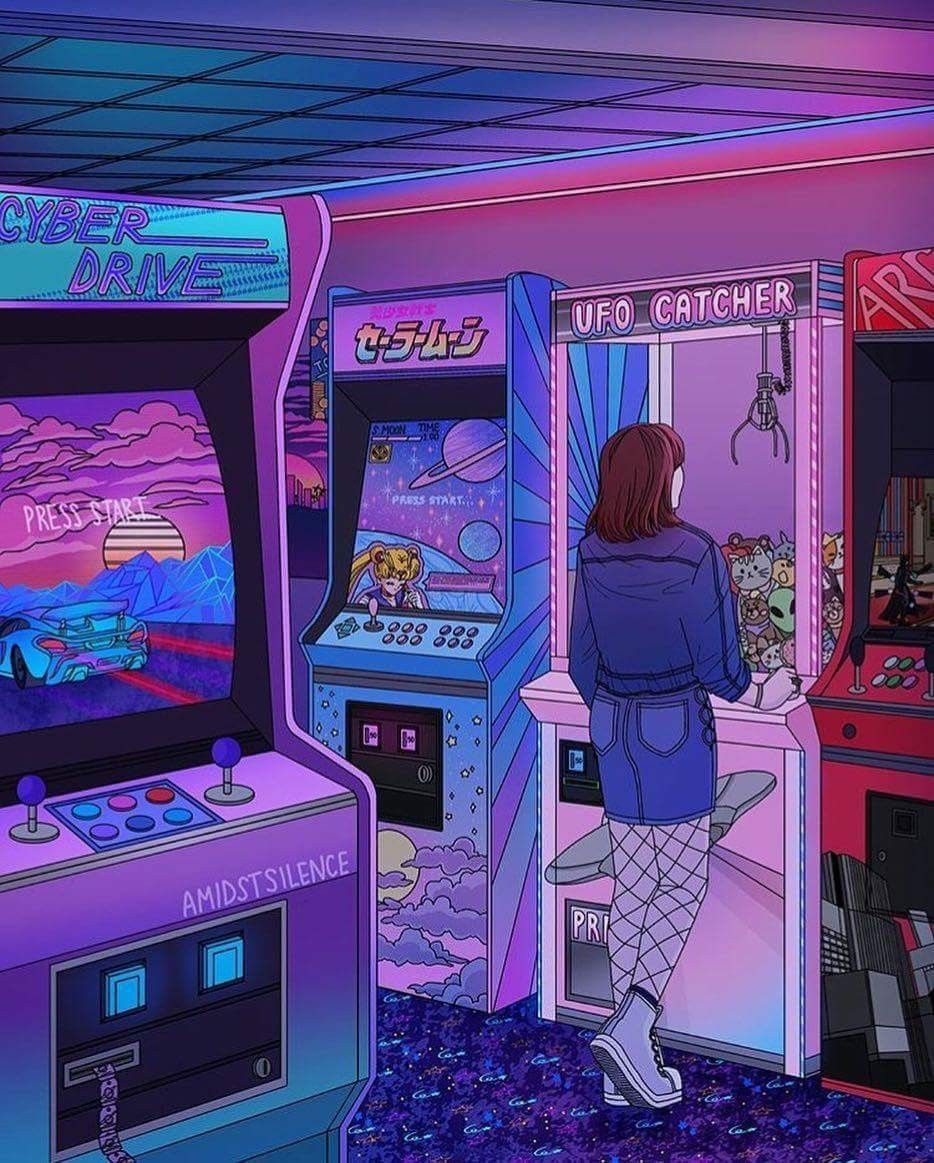 Pink Retro Gamer Girl Aesthetic Wallpapers