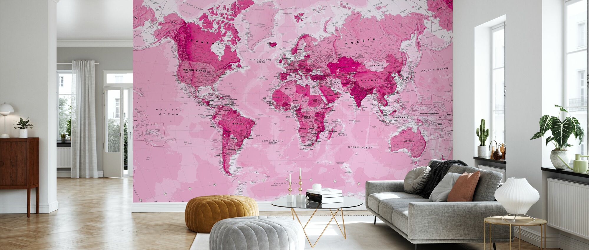 Pink World Map Wallpapers