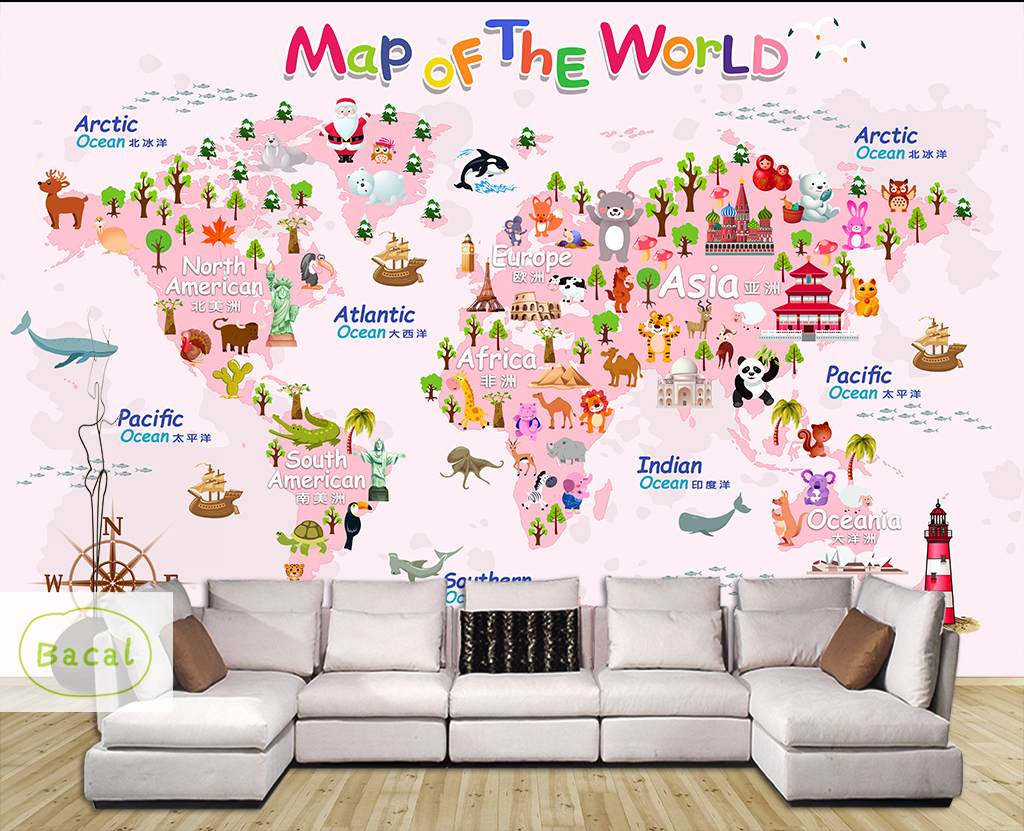 Pink World Map Wallpapers