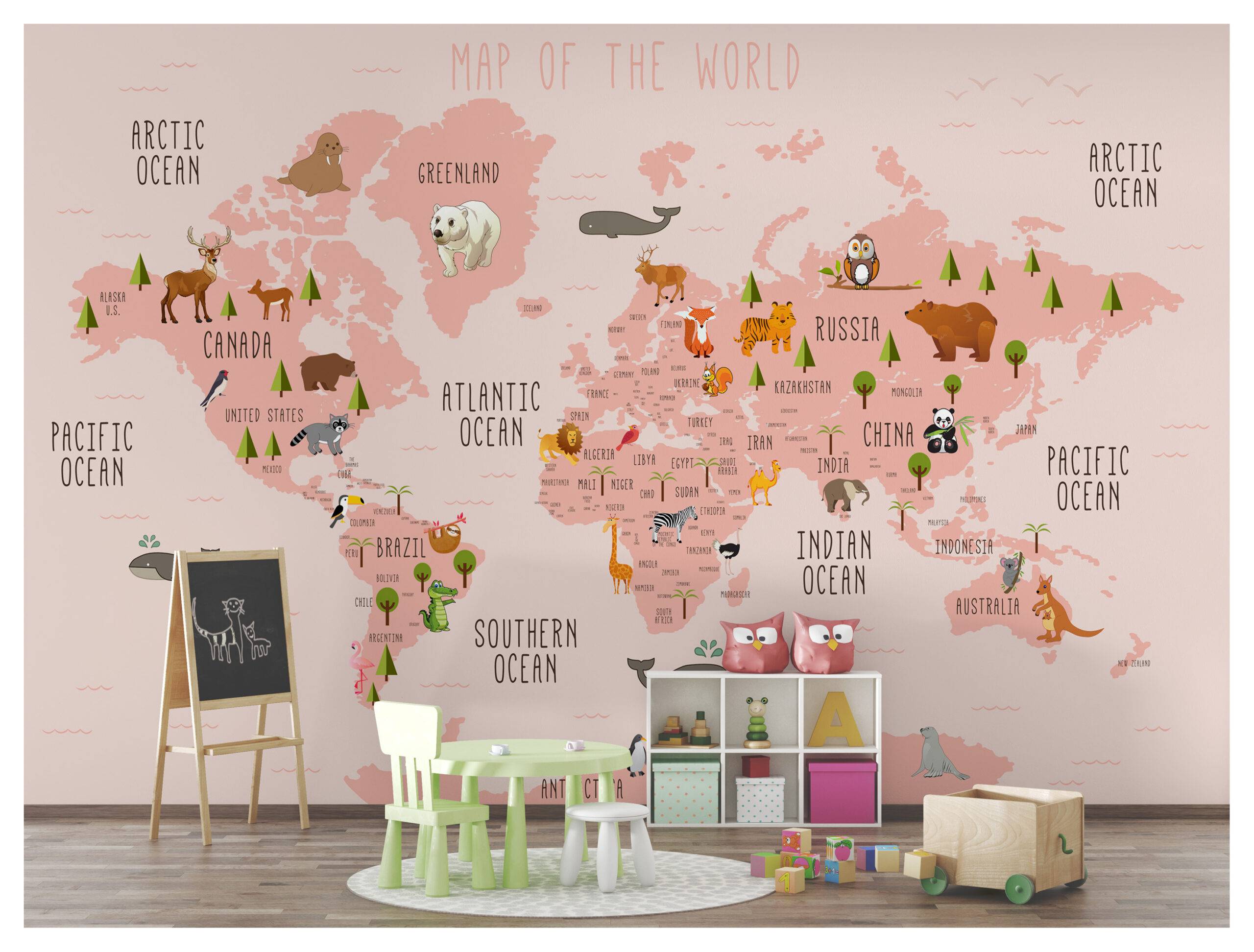 Pink World Map Wallpapers