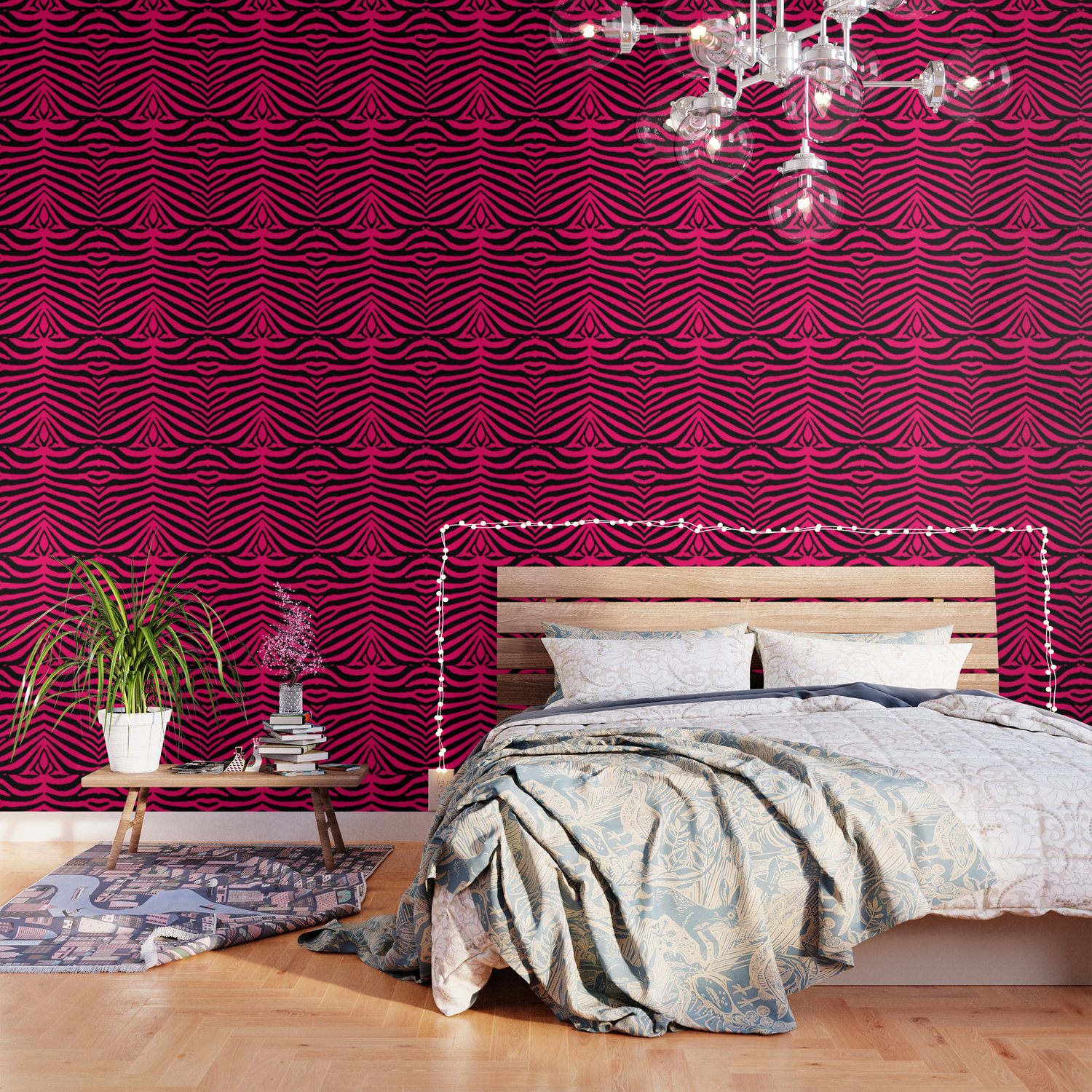 Pink Zebra Room Wallpapers