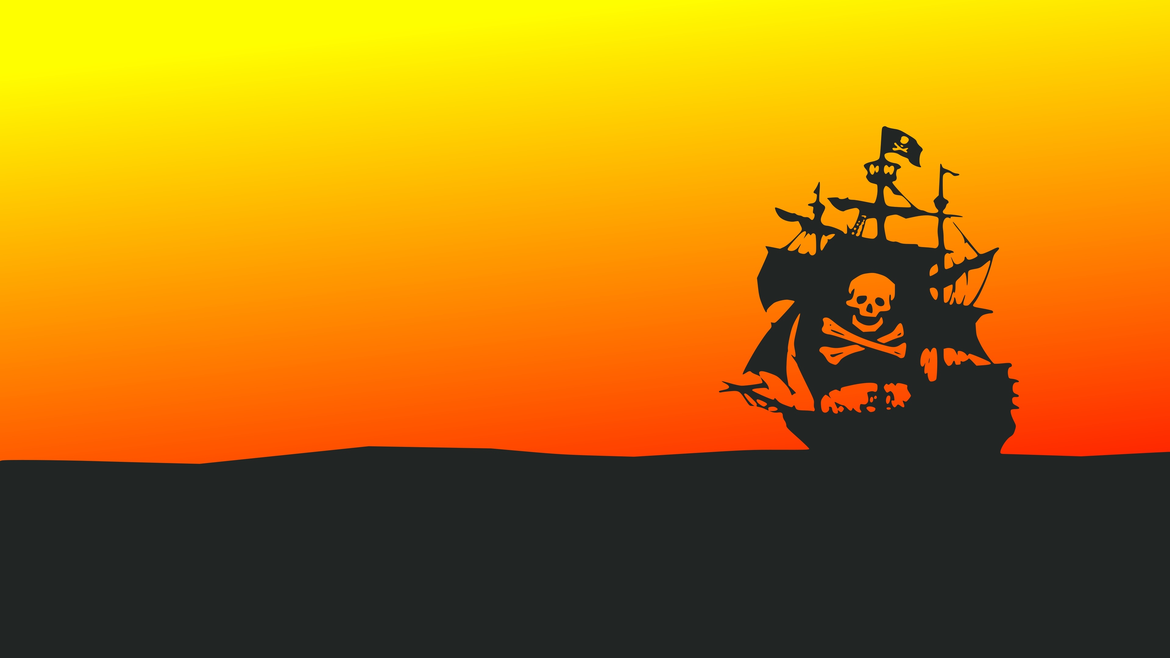 Pirate Ship Minimal Wallpapers