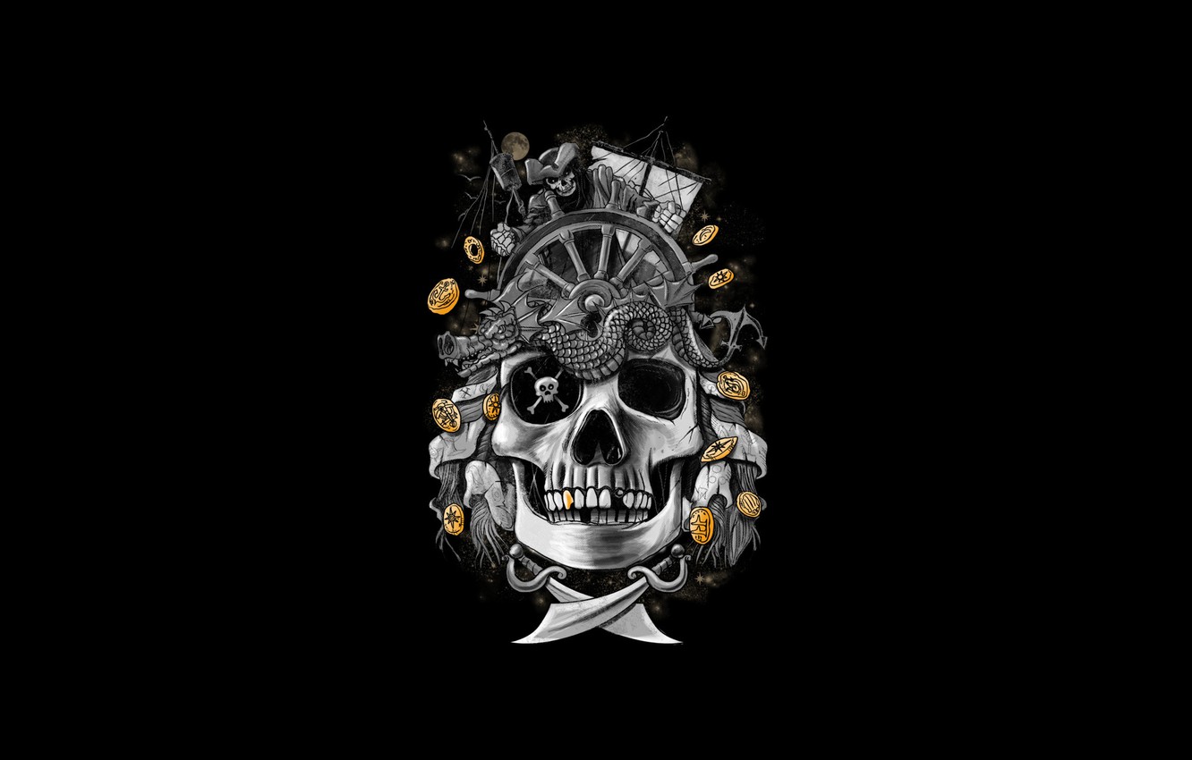 Pirate Skull Gold Wallpapers