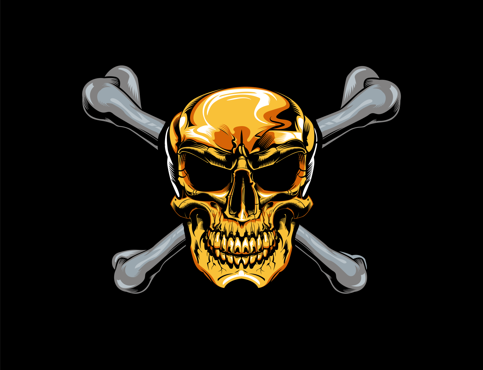 Pirate Skull Gold Wallpapers