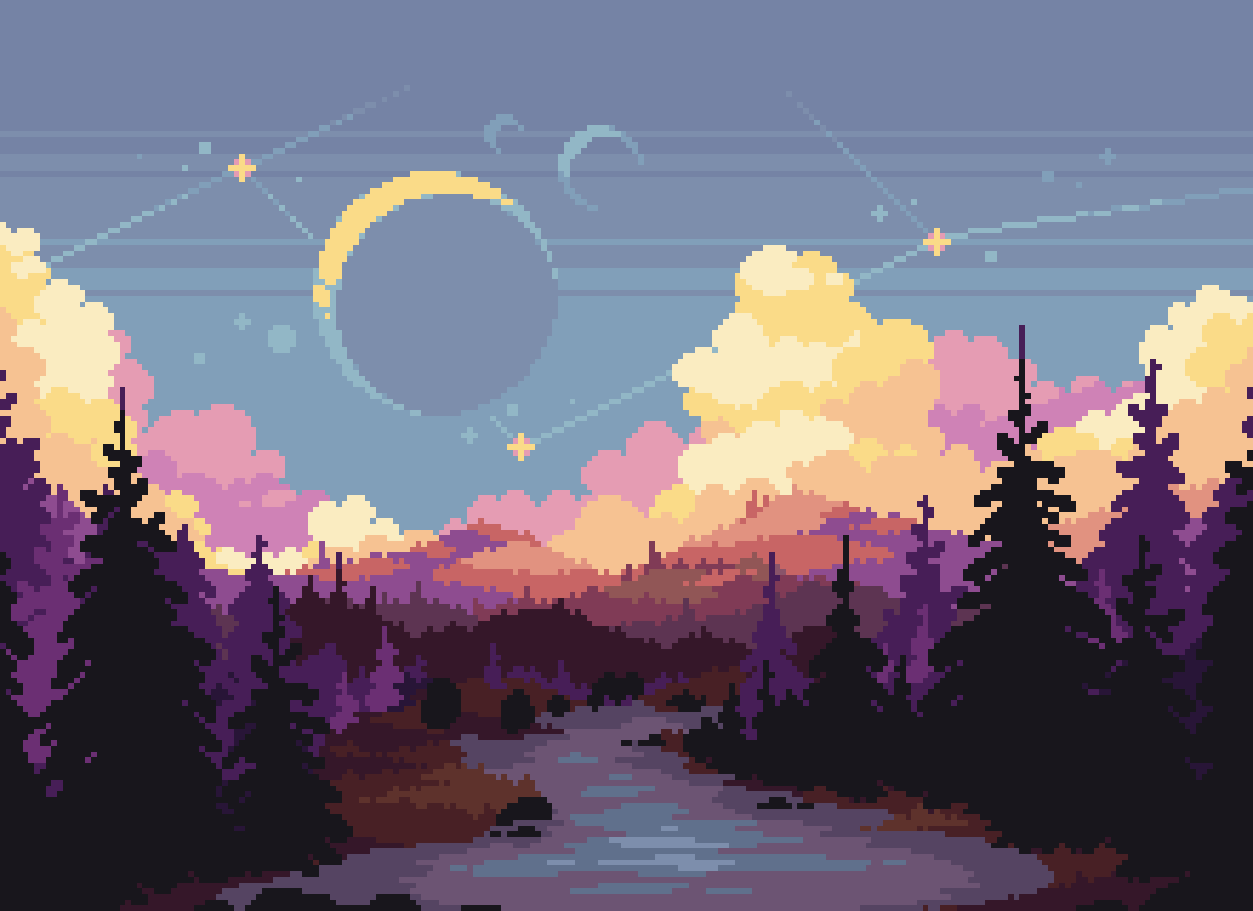 Pixel Aesthetic Background