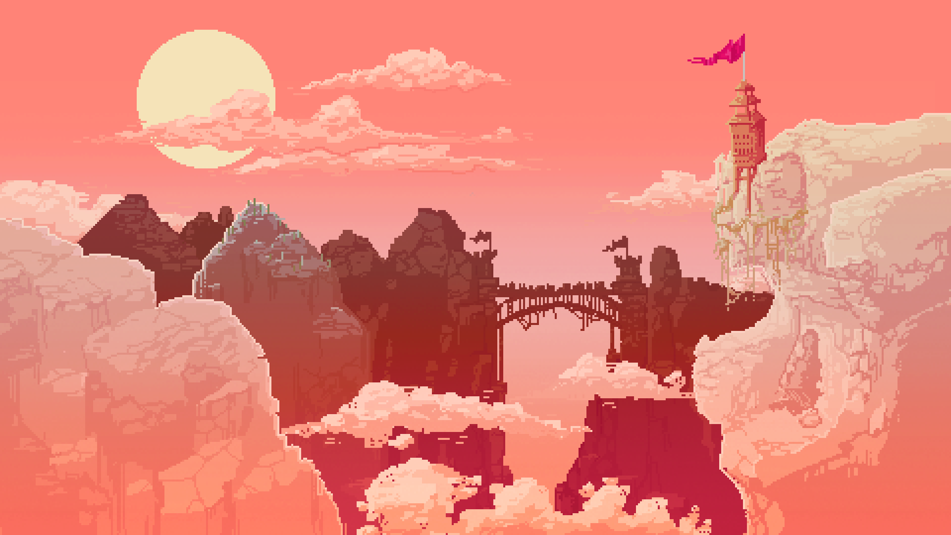 Pixel Castle Background