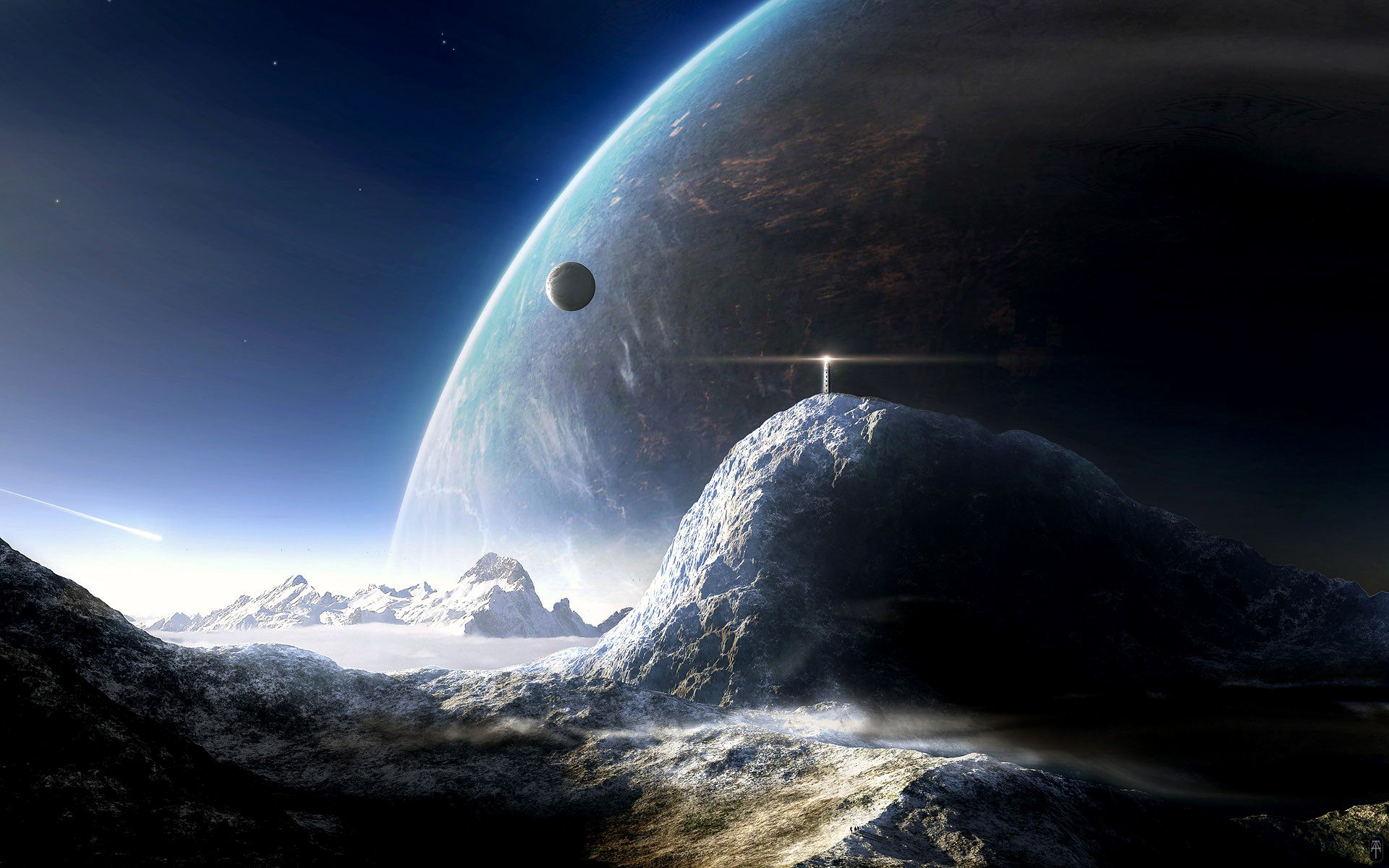 Planet Rise Over City Wallpapers