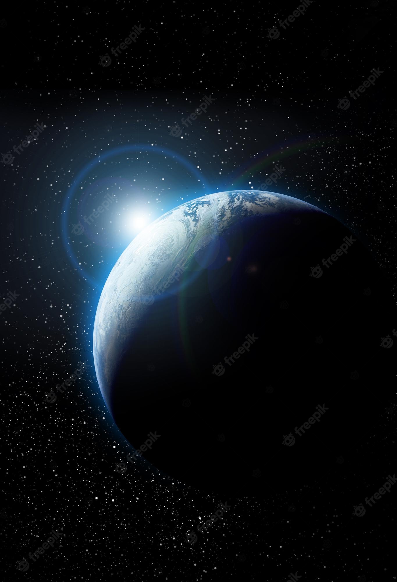 Planet Rising Over Galaxy
 Wallpapers