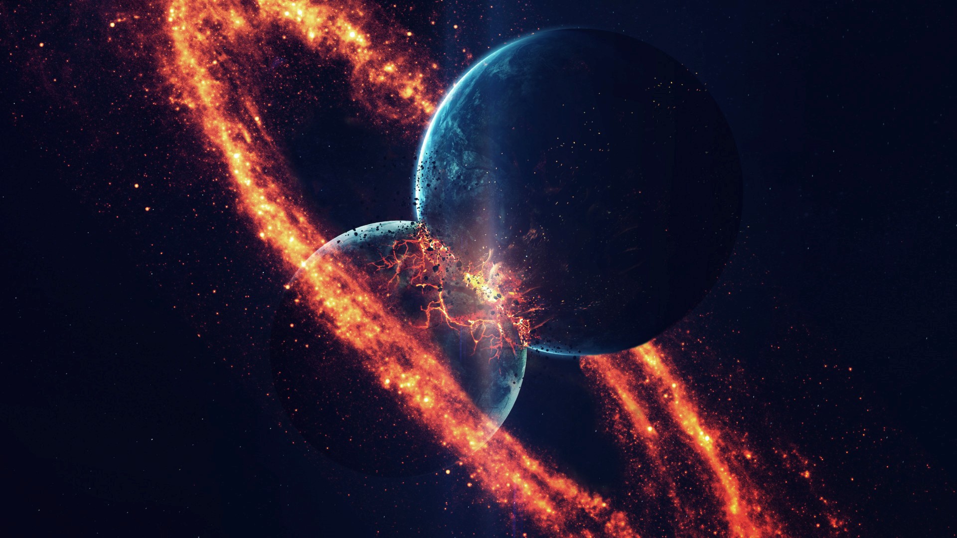 Planets Colliding
 Wallpapers